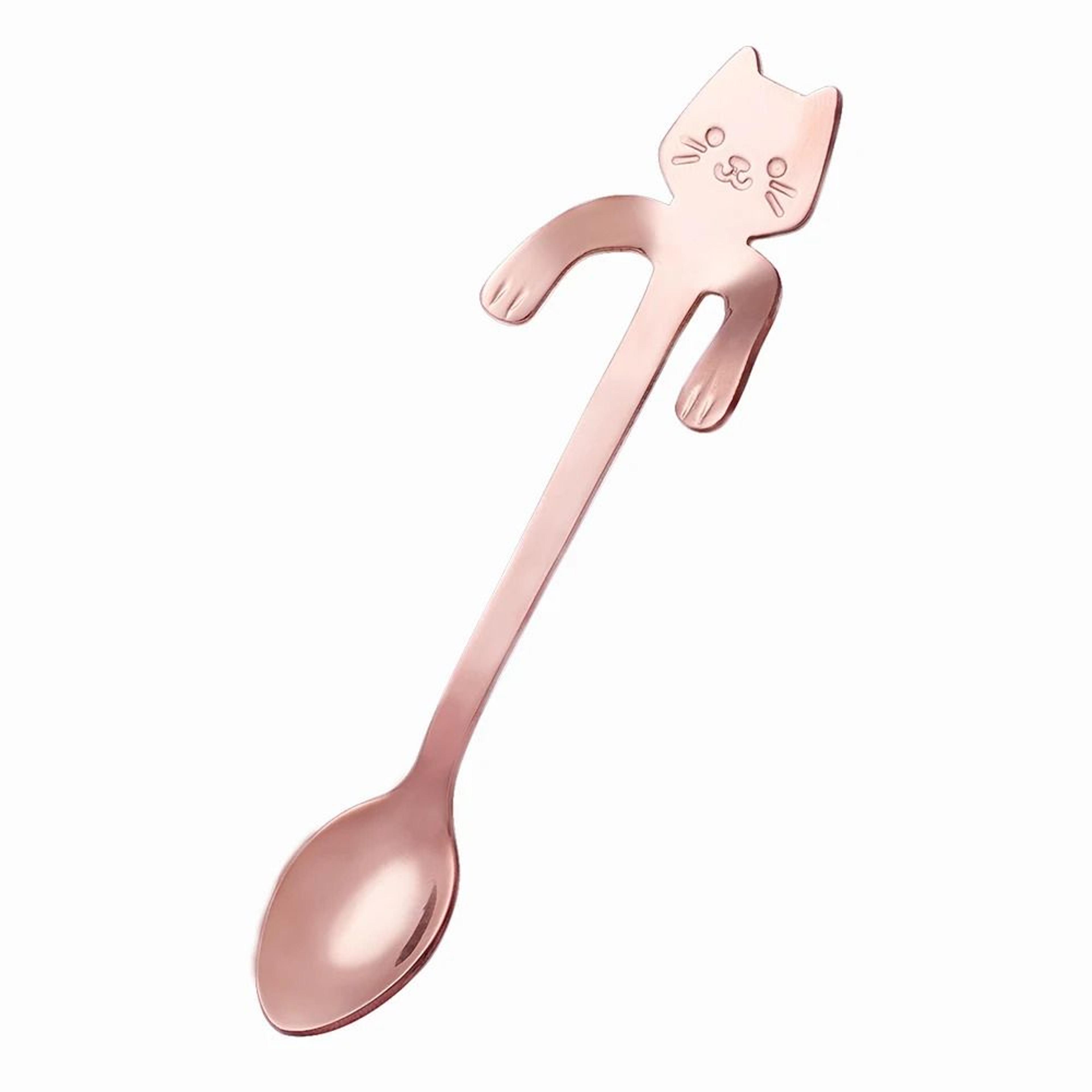 Mini Cute Cat Coffee Spoon Stainless Steel Teaspoon Dessert Snack Scoop 6