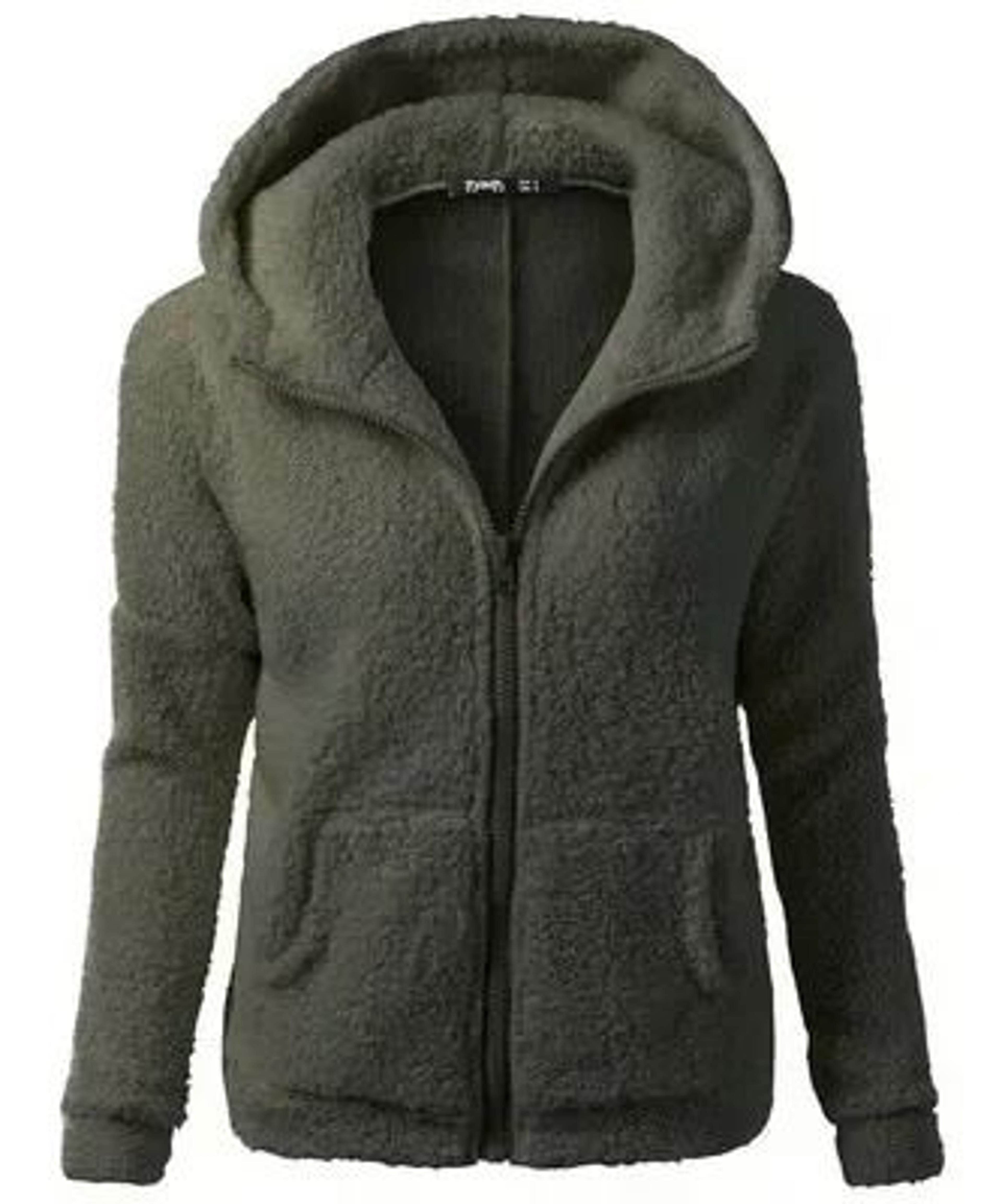 Autumn Winter Warm Hoodie Zipper Coat Solid Soft Fleece Womens Jacket 13