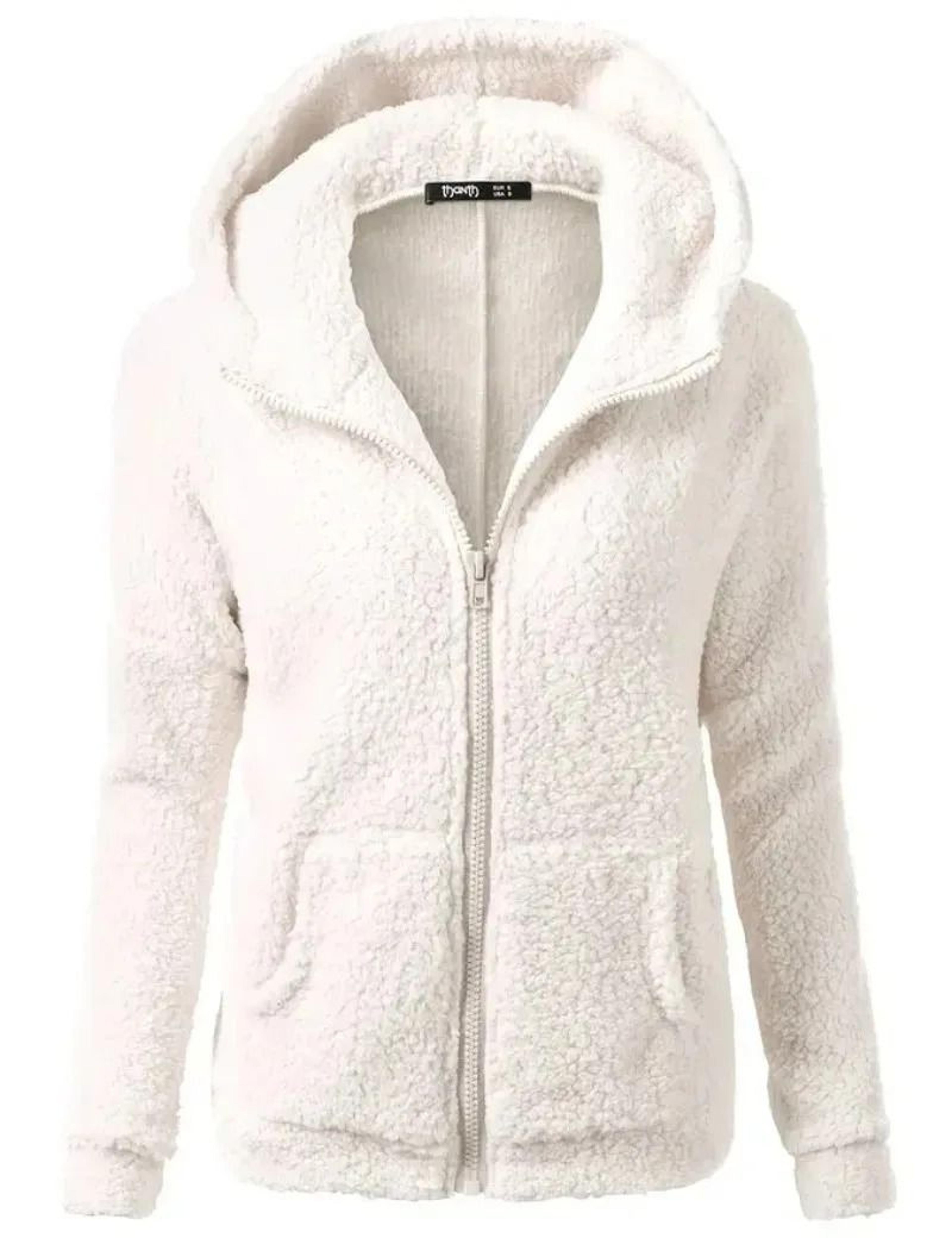 Autumn Winter Warm Hoodie Zipper Coat Solid Soft Fleece Womens Jacket 2