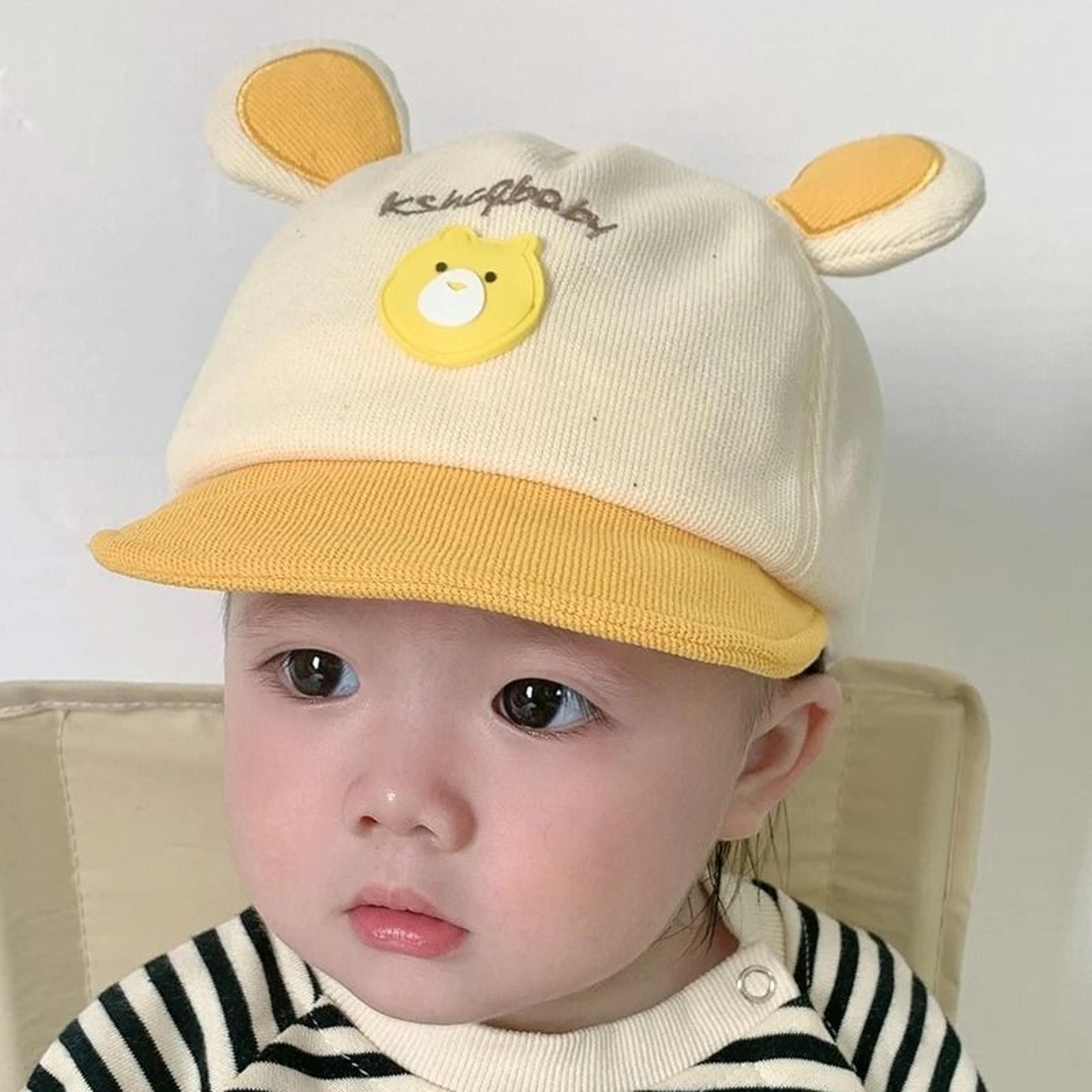 Cartoon Bear Baby Baseball Cap With Ears Cute Animal Peaked Sun Hat 2