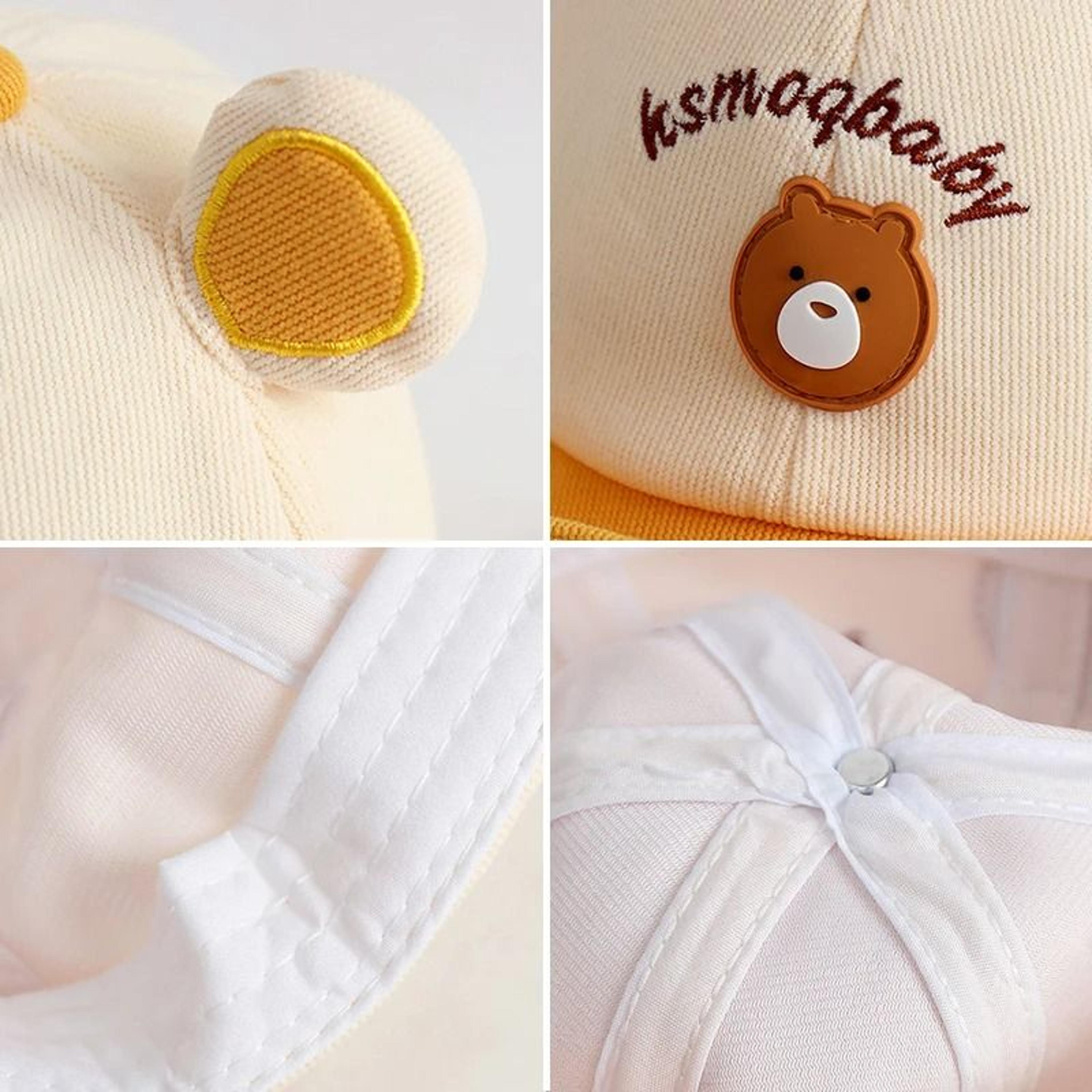 Cartoon Bear Baby Baseball Cap With Ears Cute Animal Peaked Sun Hat 4