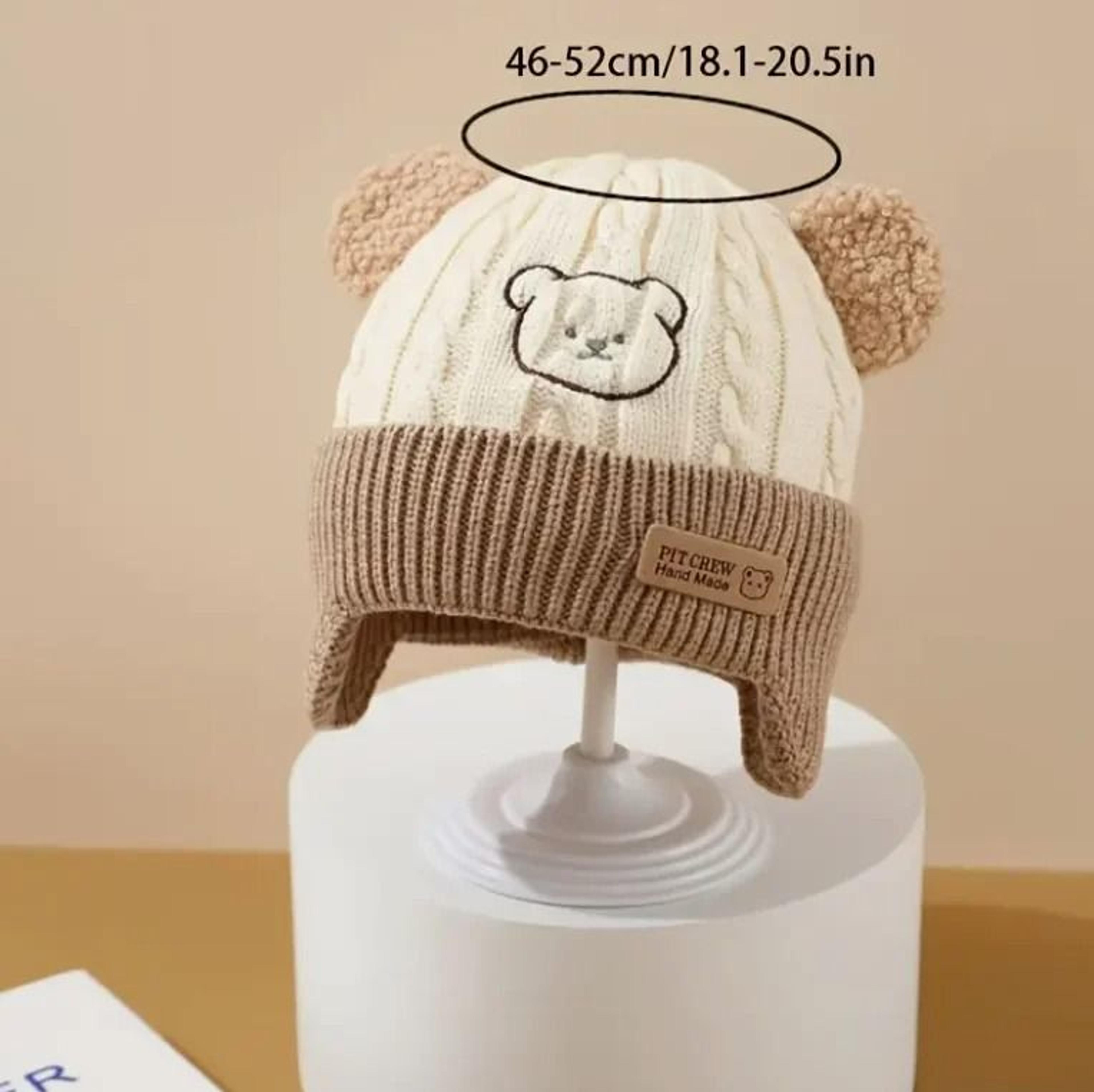 Baby Bear Knit Hat With Ears And Soft Earflap Cap For Boys  Girls 3