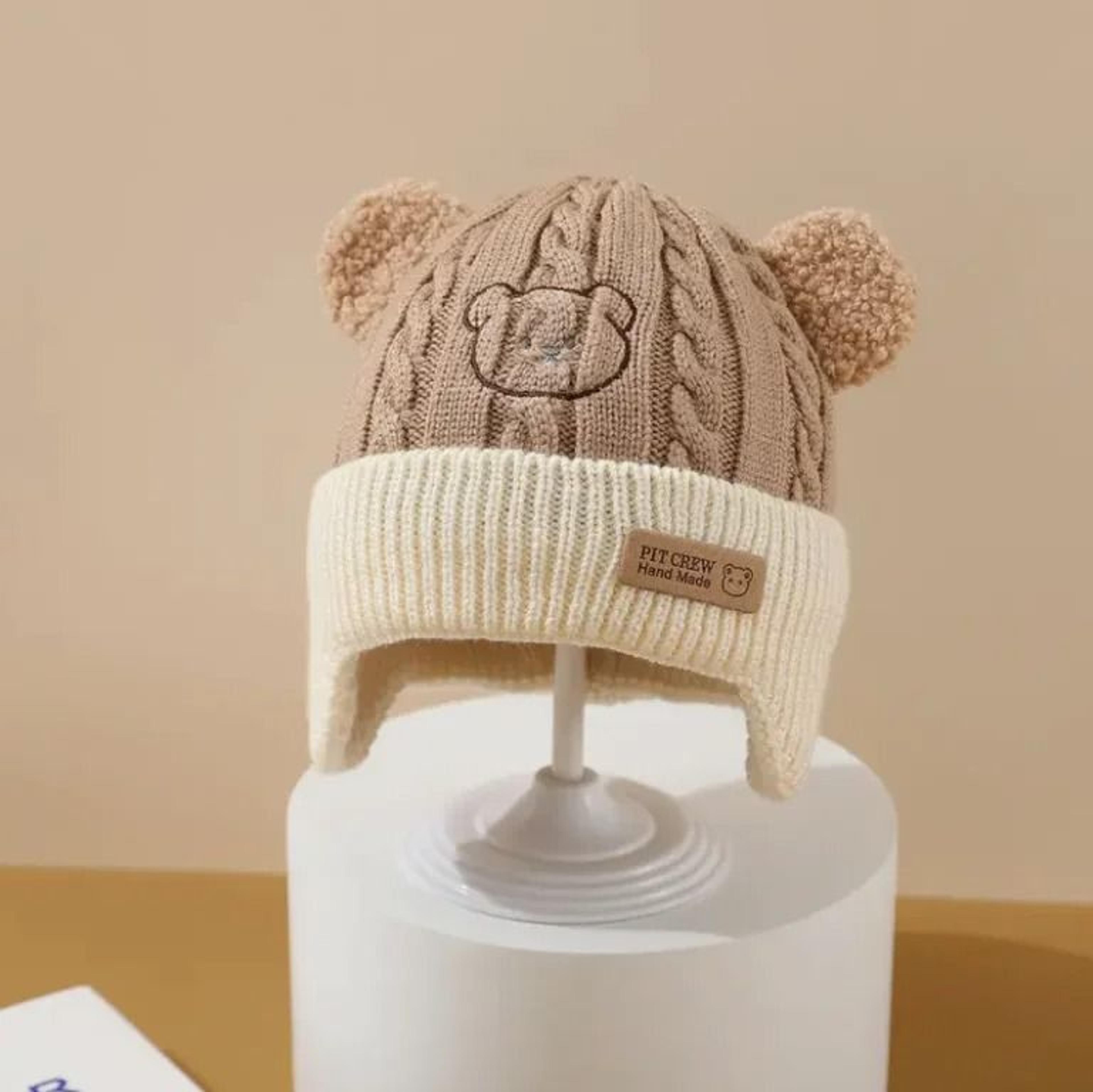 Baby Bear Knit Hat With Ears And Soft Earflap Cap For Boys  Girls 8