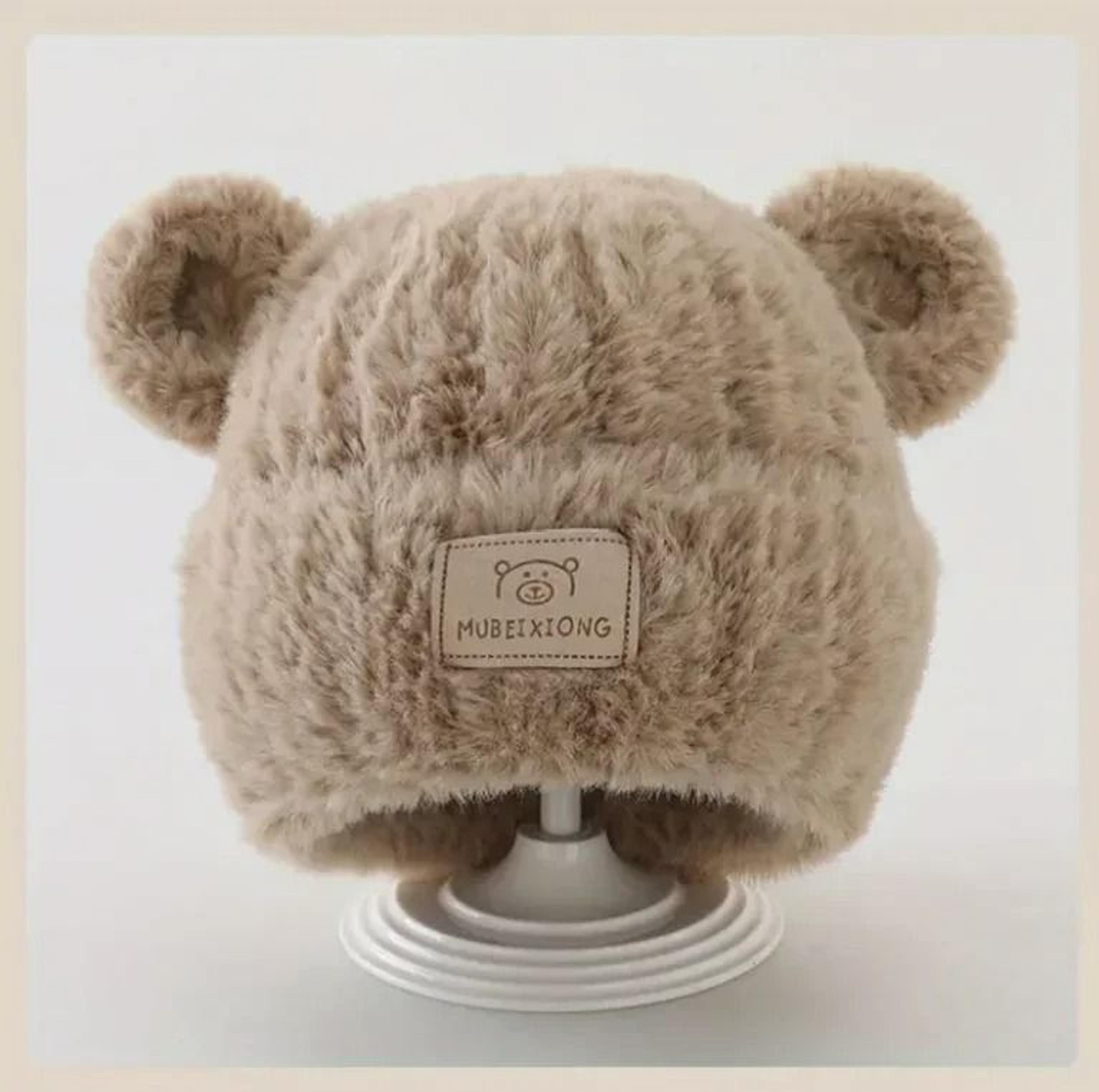 Winter Warm Baby Hat With Bear Ears Soft Plush Lining Cozy Headwear 8
