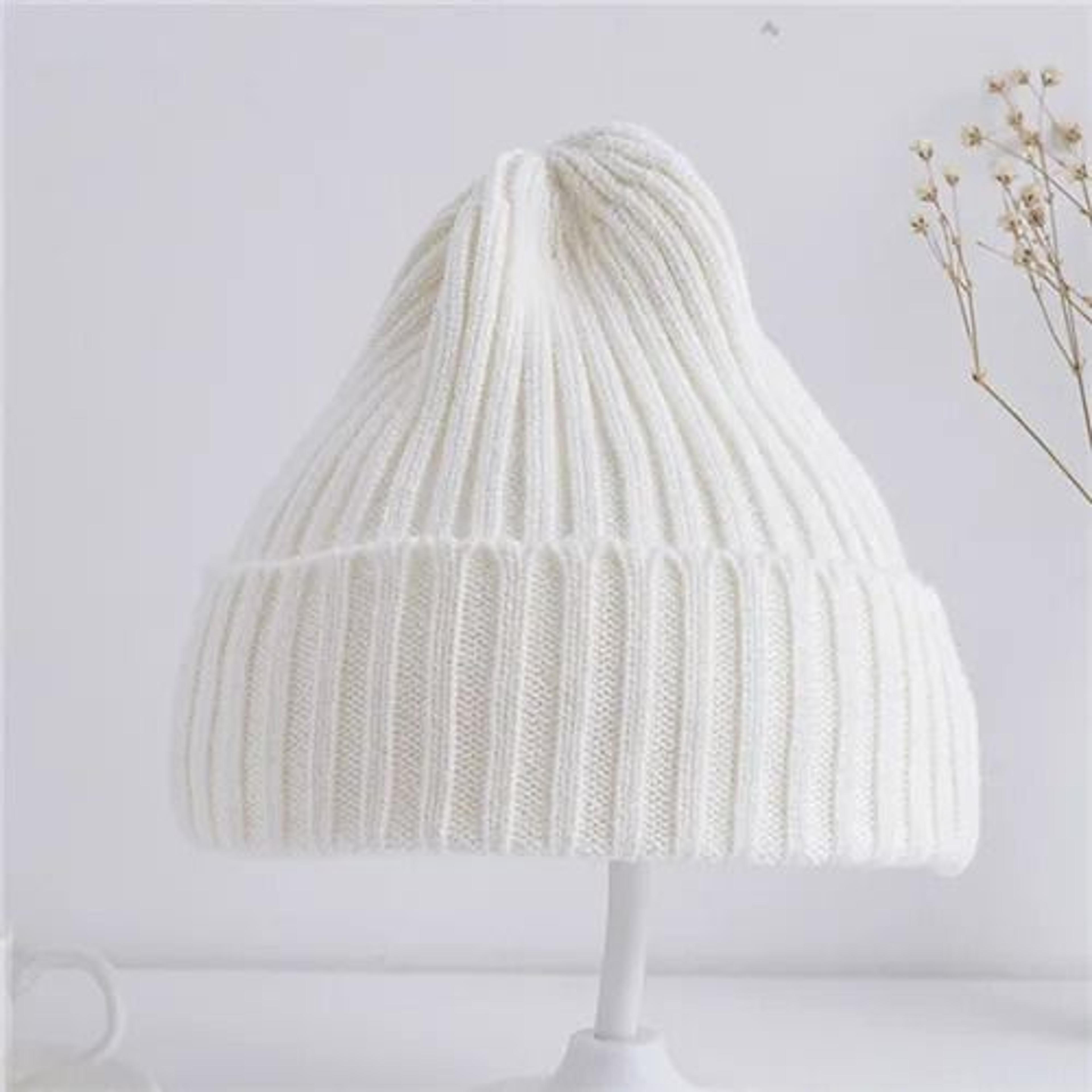 Baby Kids Ribbed Knitted Beanie Hat Windproof Toddler Photography Accessory 7