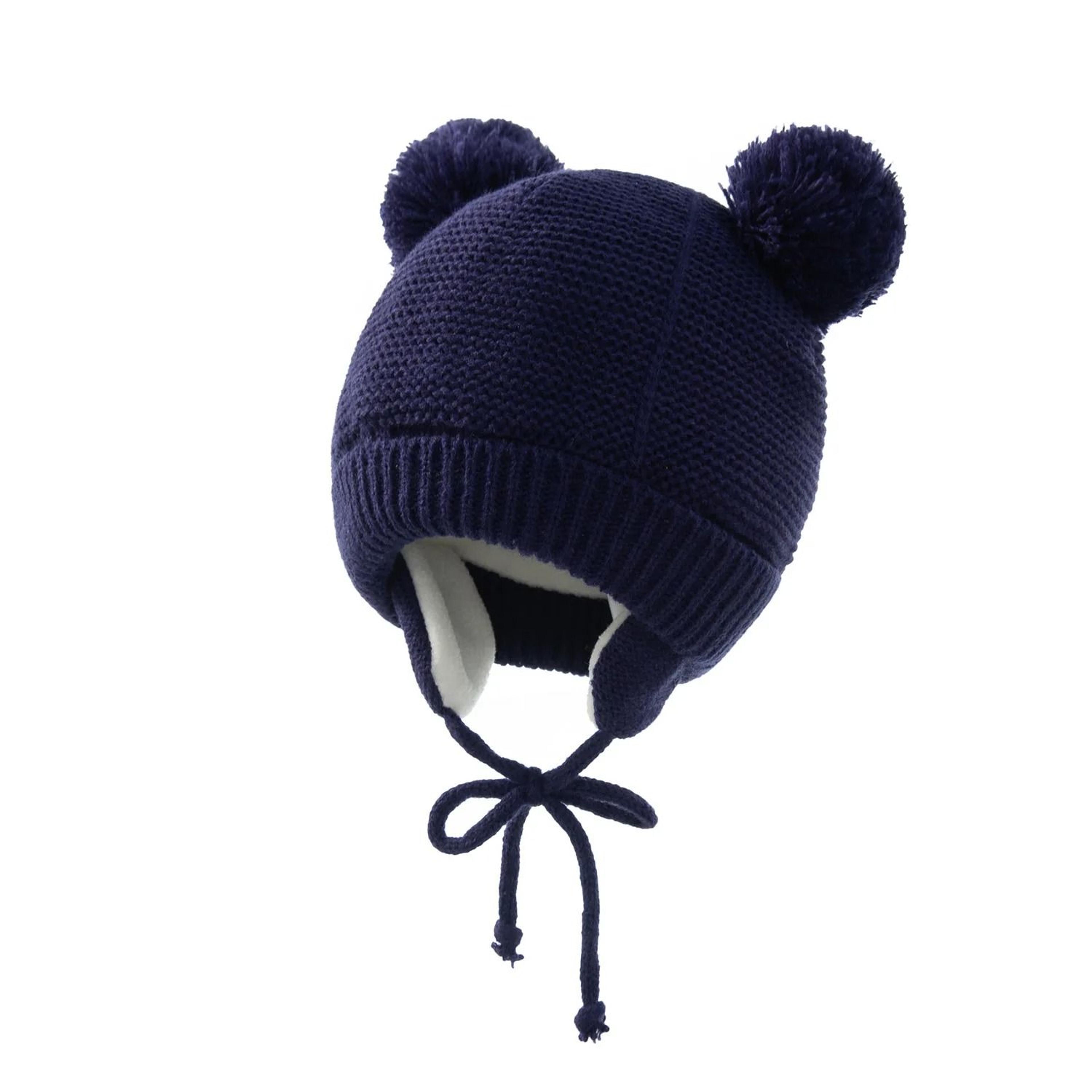Winter Baby Knit Hat  Fleece Glove Set Thick Ear Protection Bonnet 3