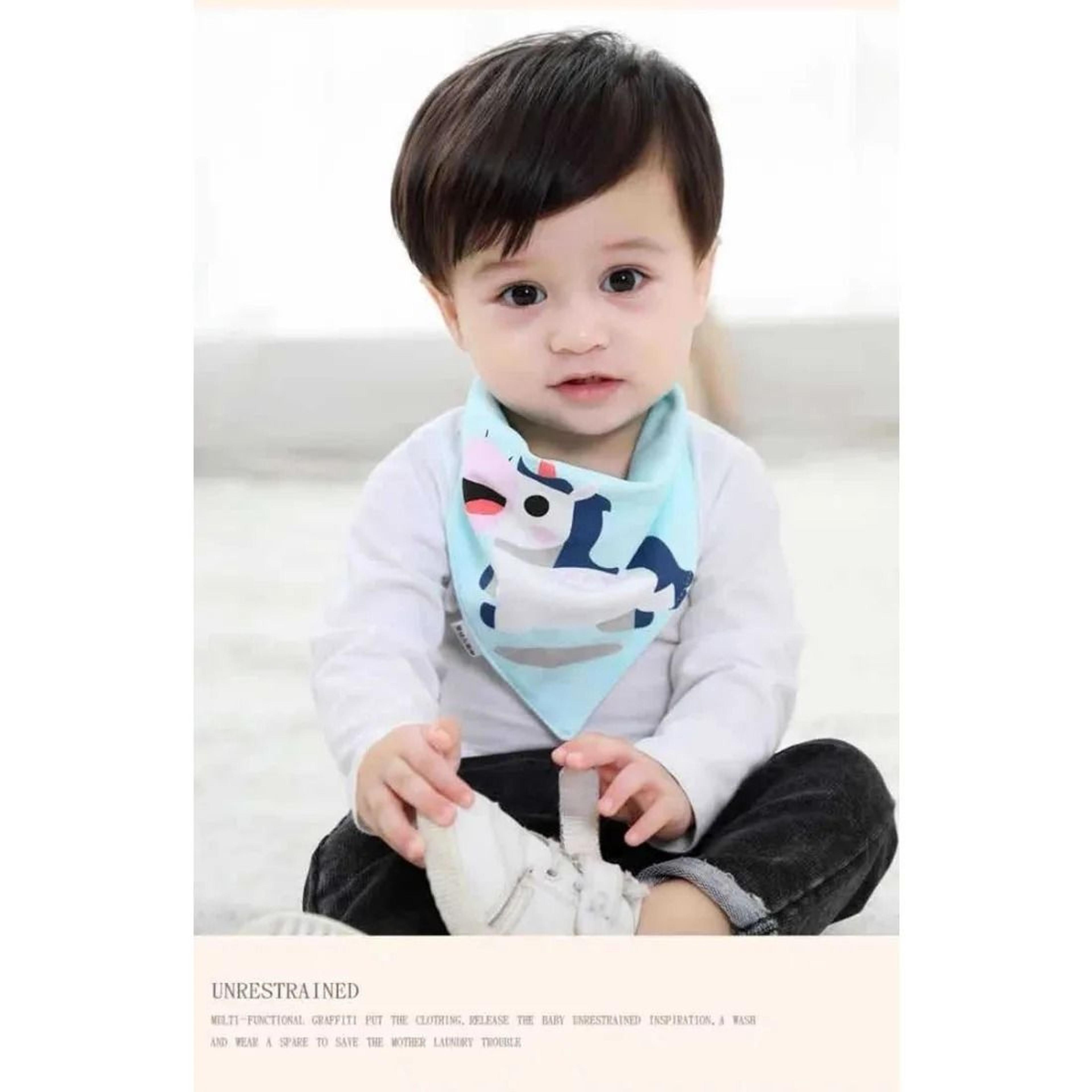 5 PcsLot Baby Bandana Bibs Scarf Cartoon Triangle Cotton Burp Cloths 1