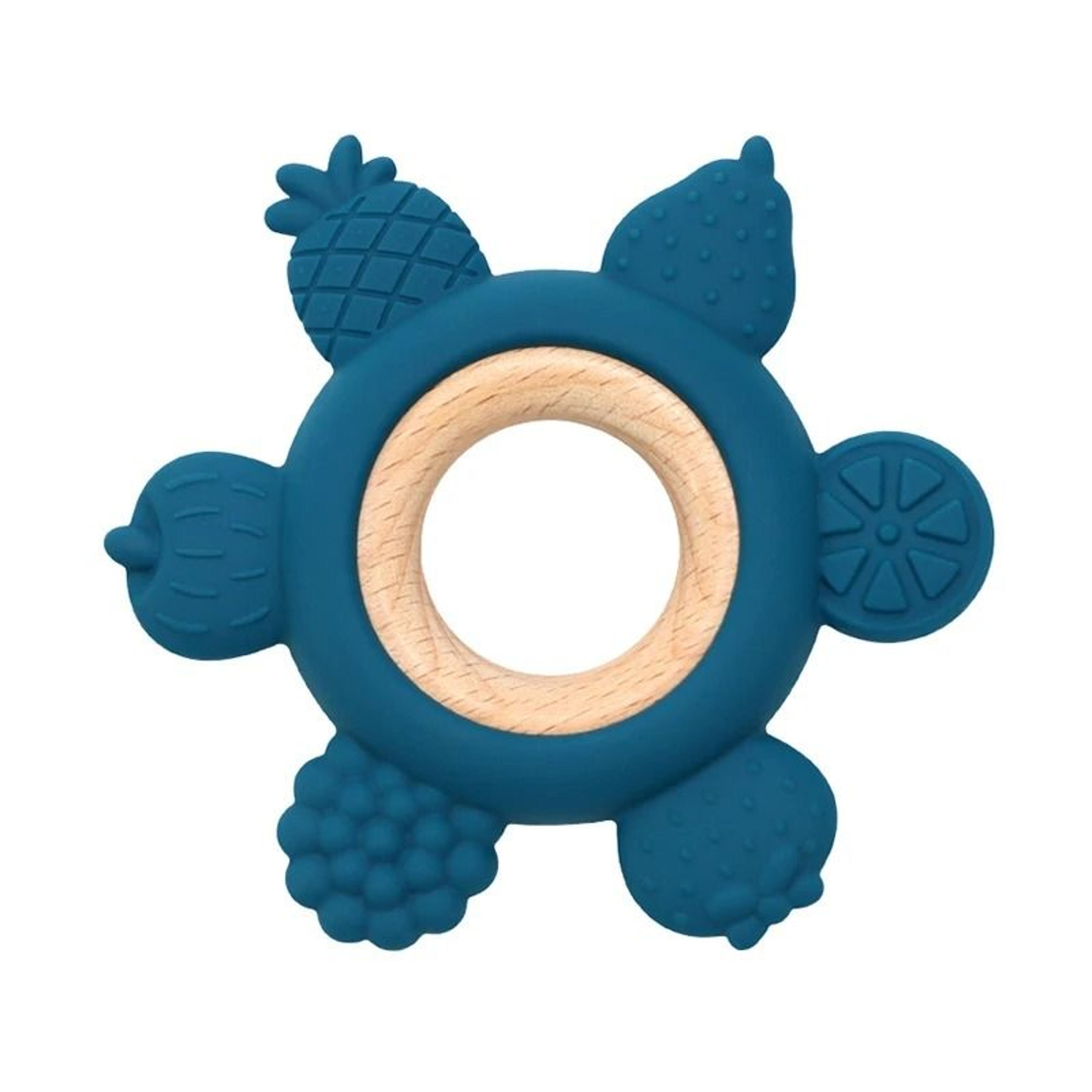 FruitTheme Silicone  Wooden Baby Teether  BPAFree Infant Chewing Toy 9