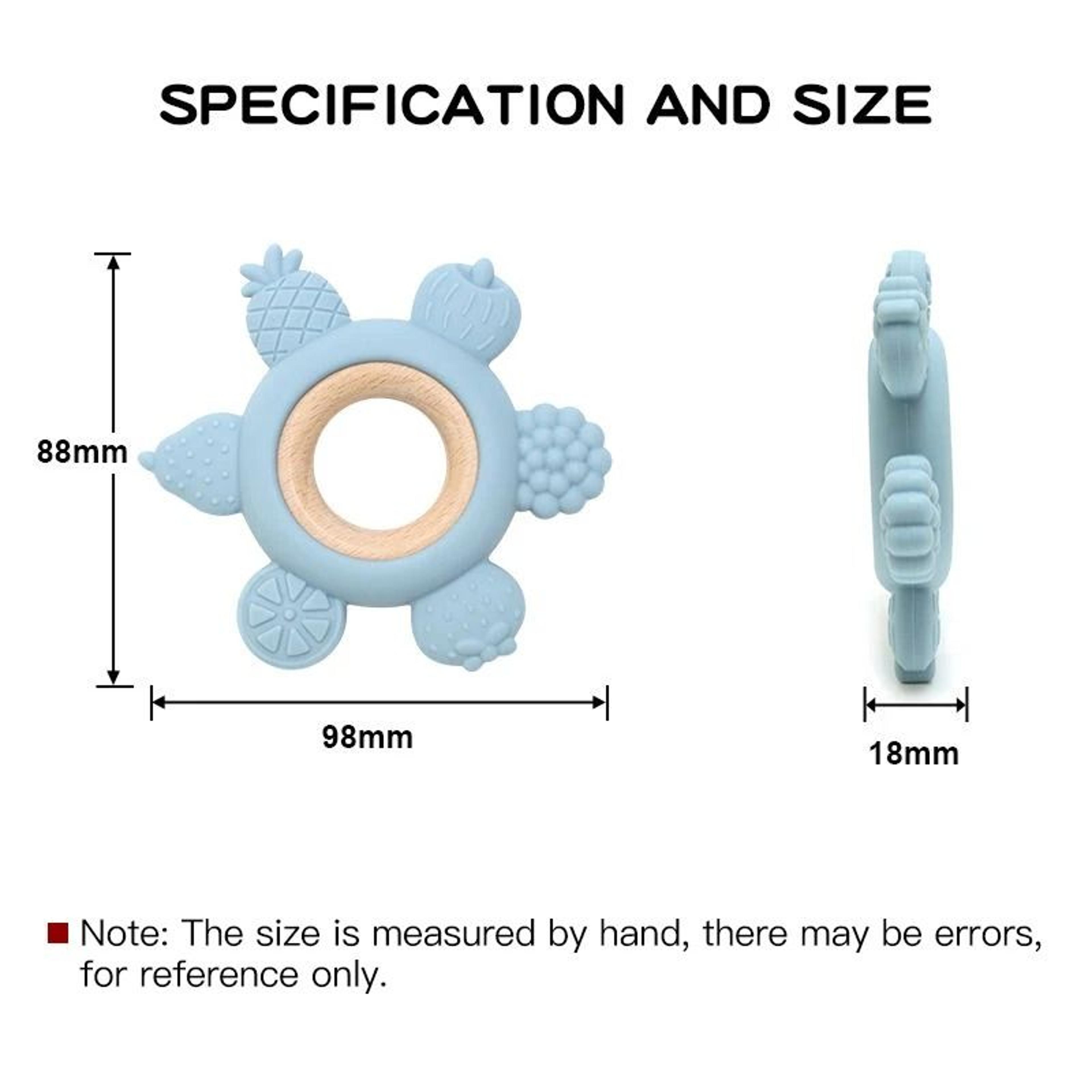 FruitTheme Silicone  Wooden Baby Teether  BPAFree Infant Chewing Toy 5