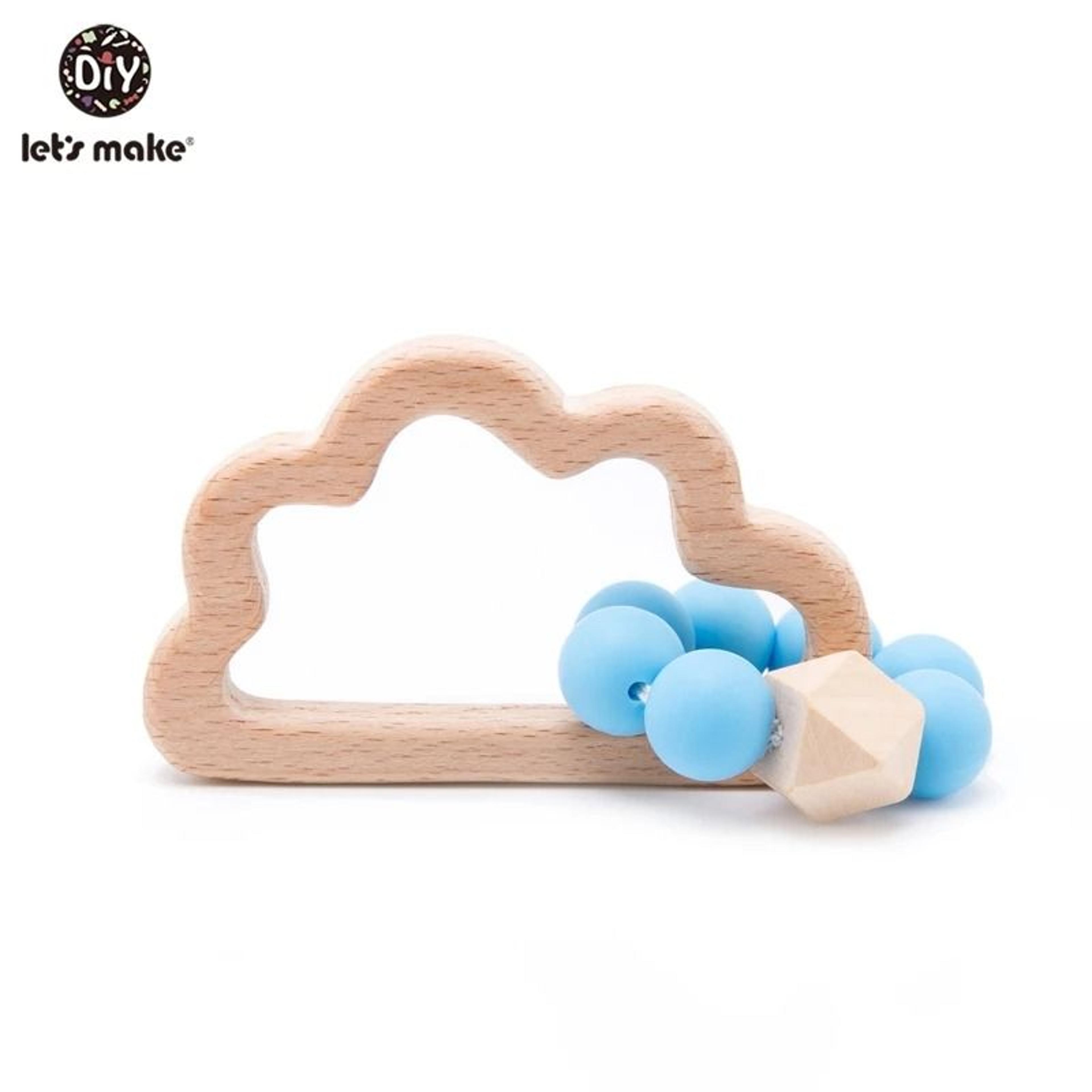 Rabbit  Cloud Hybrid Silicone Teether  Montessori Nursing Wood Baby Toy 9