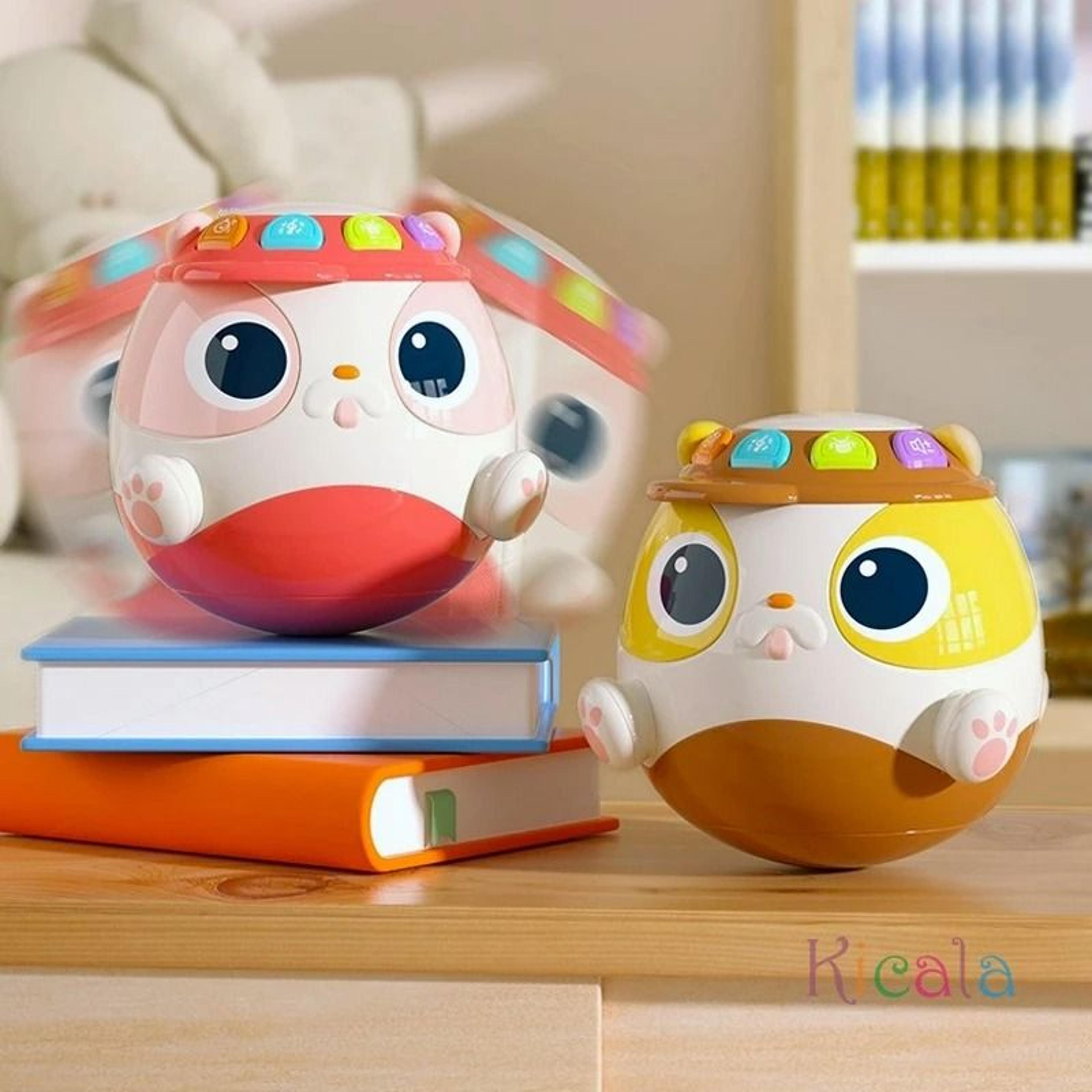 musical cartoon dog hand drum & tumbler – light-up sensory development toy