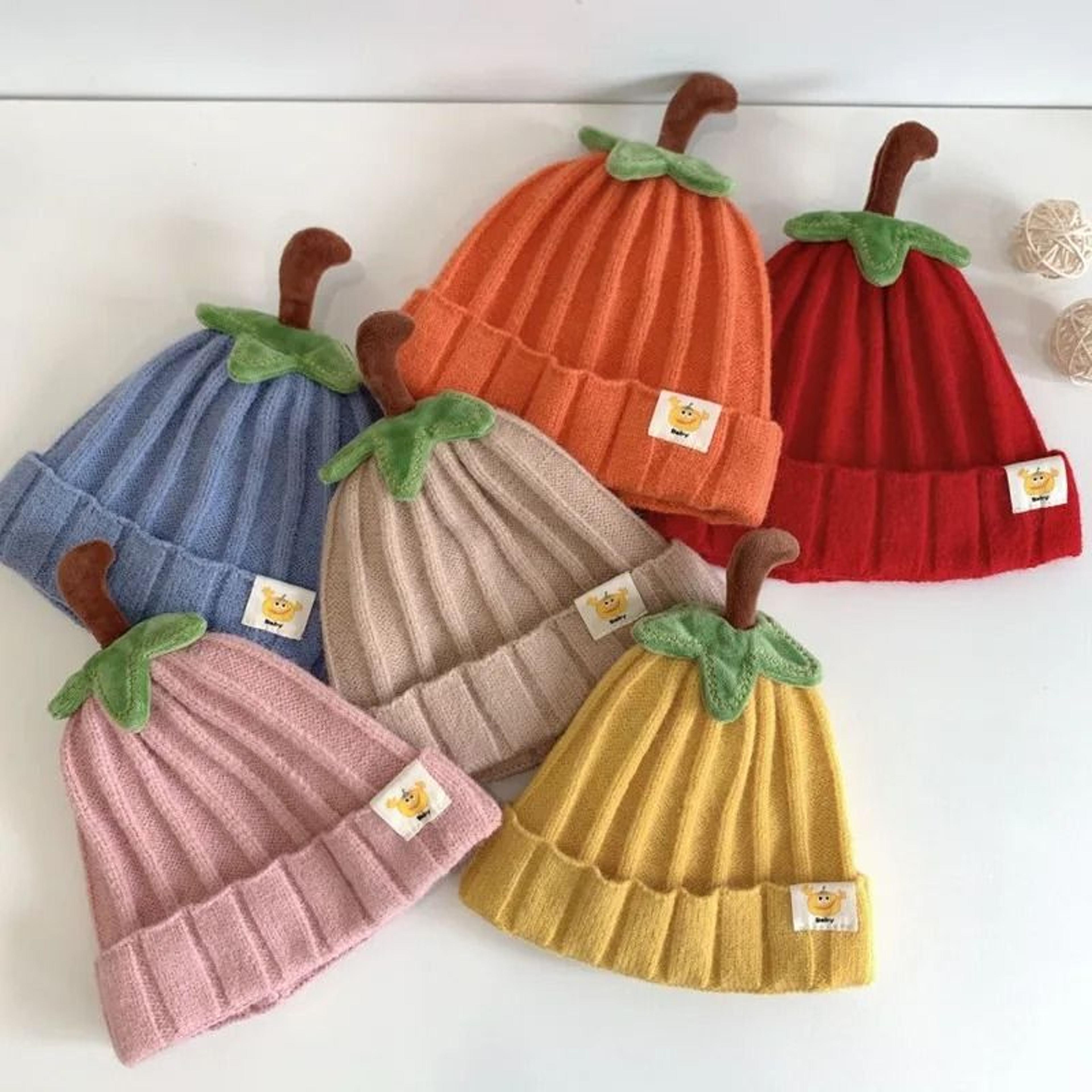 CucurbitaKinetic Knitted Beanie  Premium Pumpkin Crochet Bonnet For Infants 1
