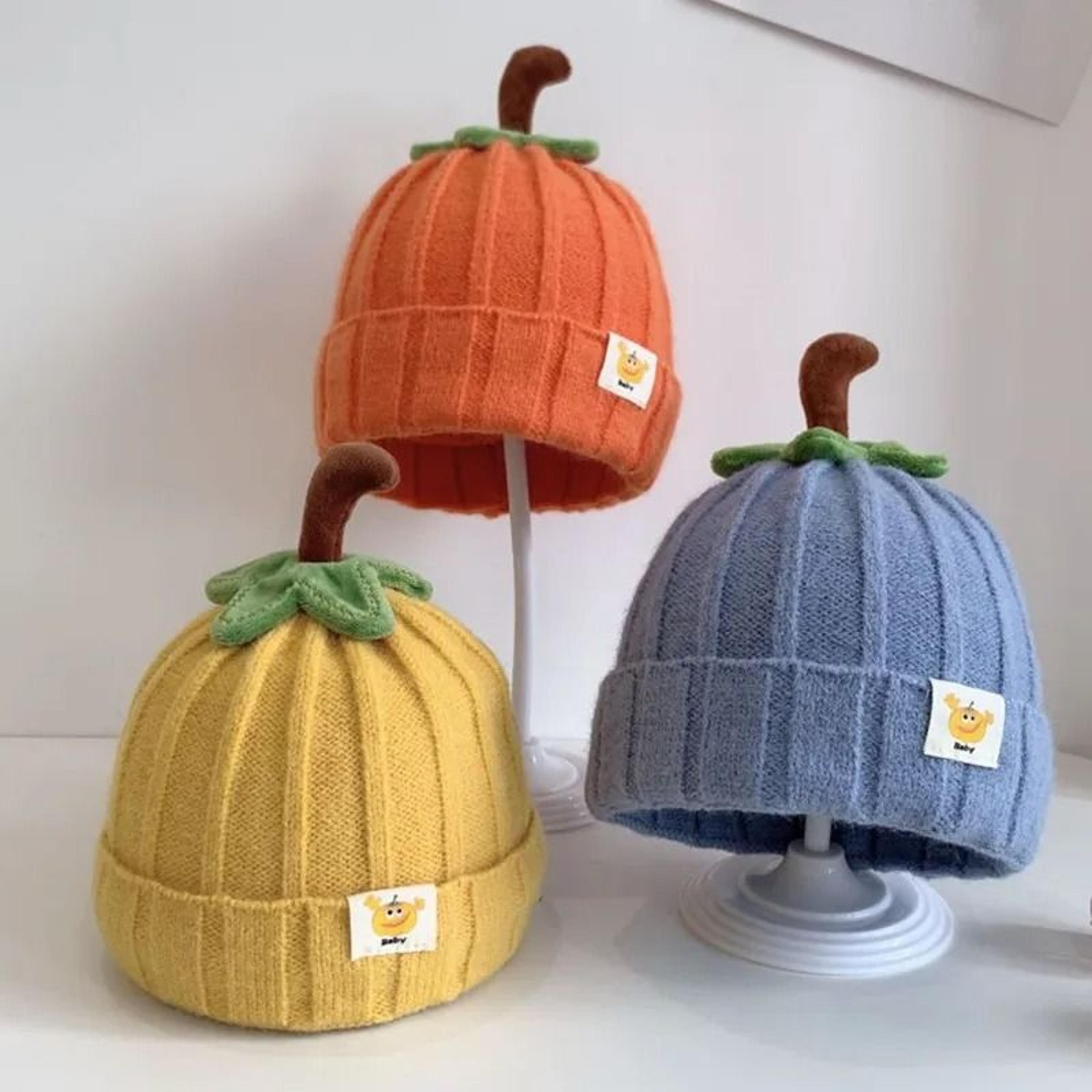 CucurbitaKinetic Knitted Beanie  Premium Pumpkin Crochet Bonnet For Infants 2