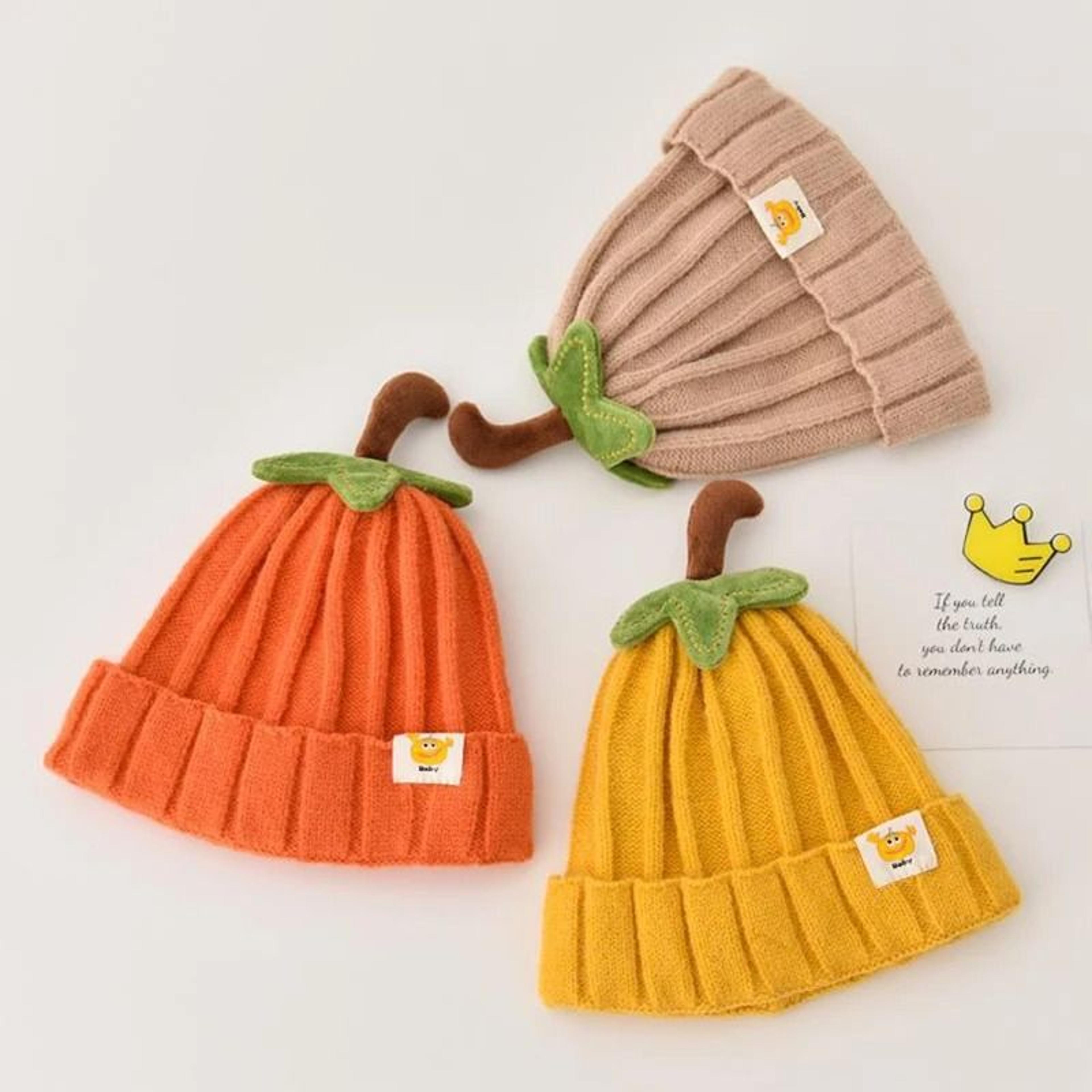 CucurbitaKinetic Knitted Beanie  Premium Pumpkin Crochet Bonnet For Infants 4