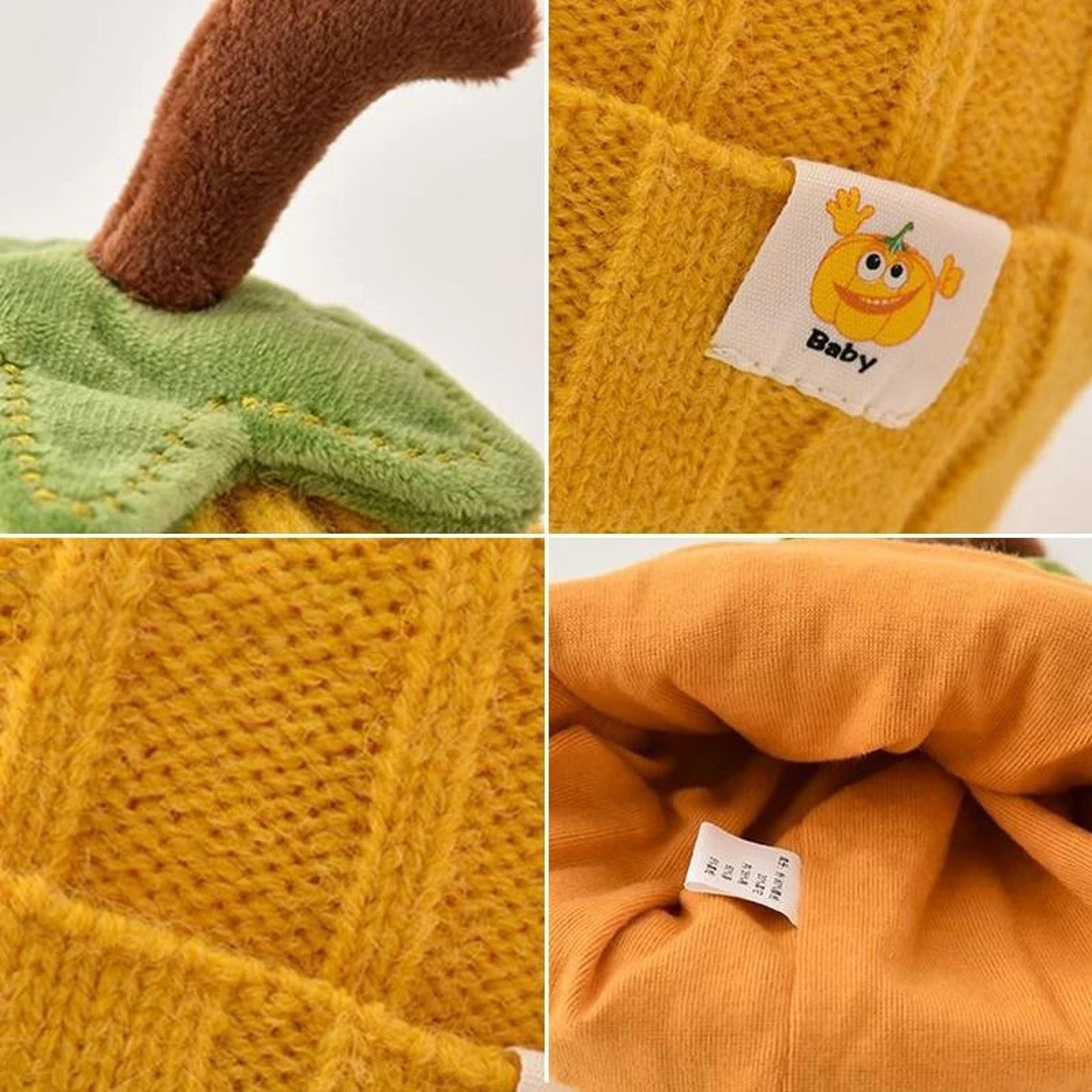 CucurbitaKinetic Knitted Beanie  Premium Pumpkin Crochet Bonnet For Infants 5