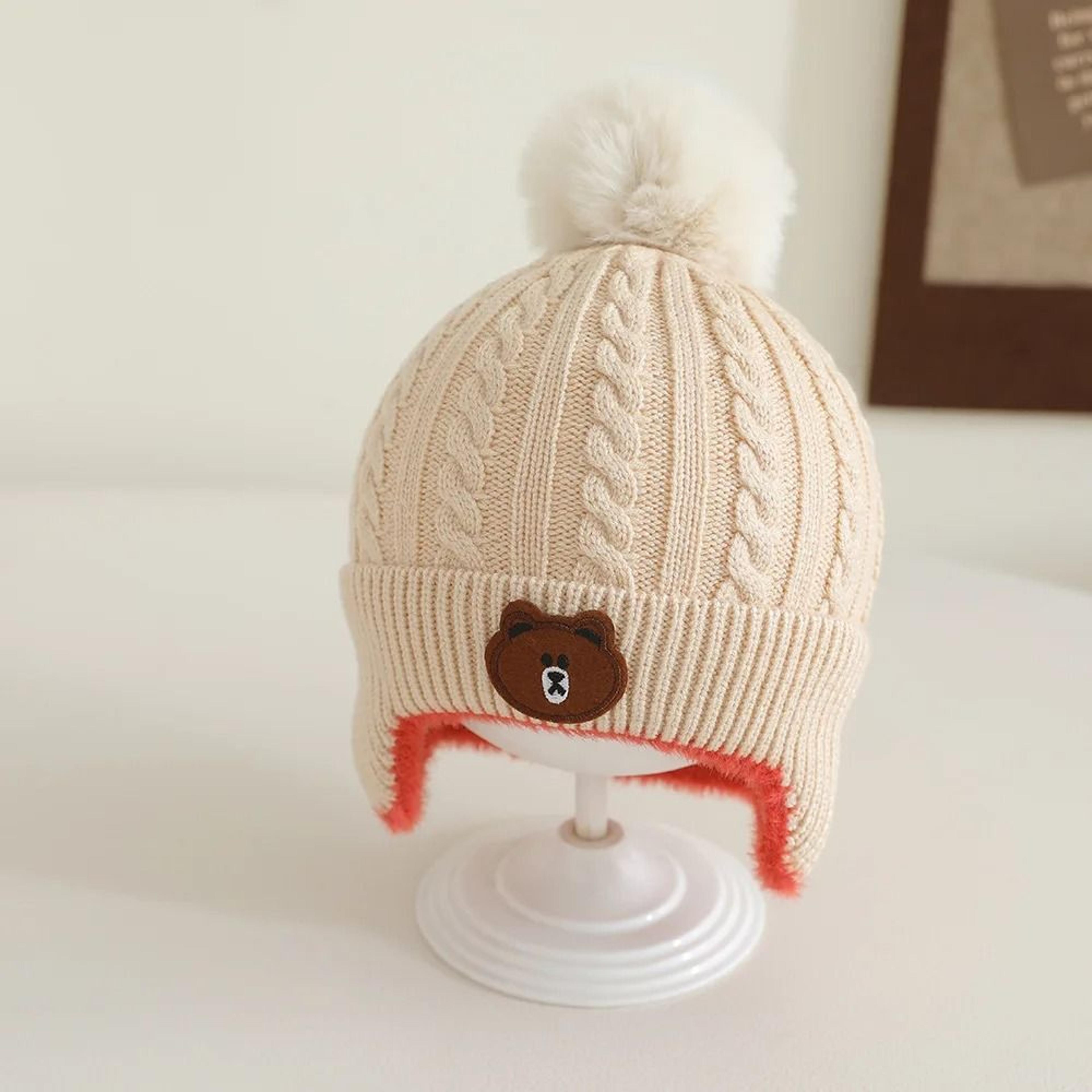 UrsineKinetic Pompom Beanie  Premium Knitted EarProtection Hat For Toddlers 5