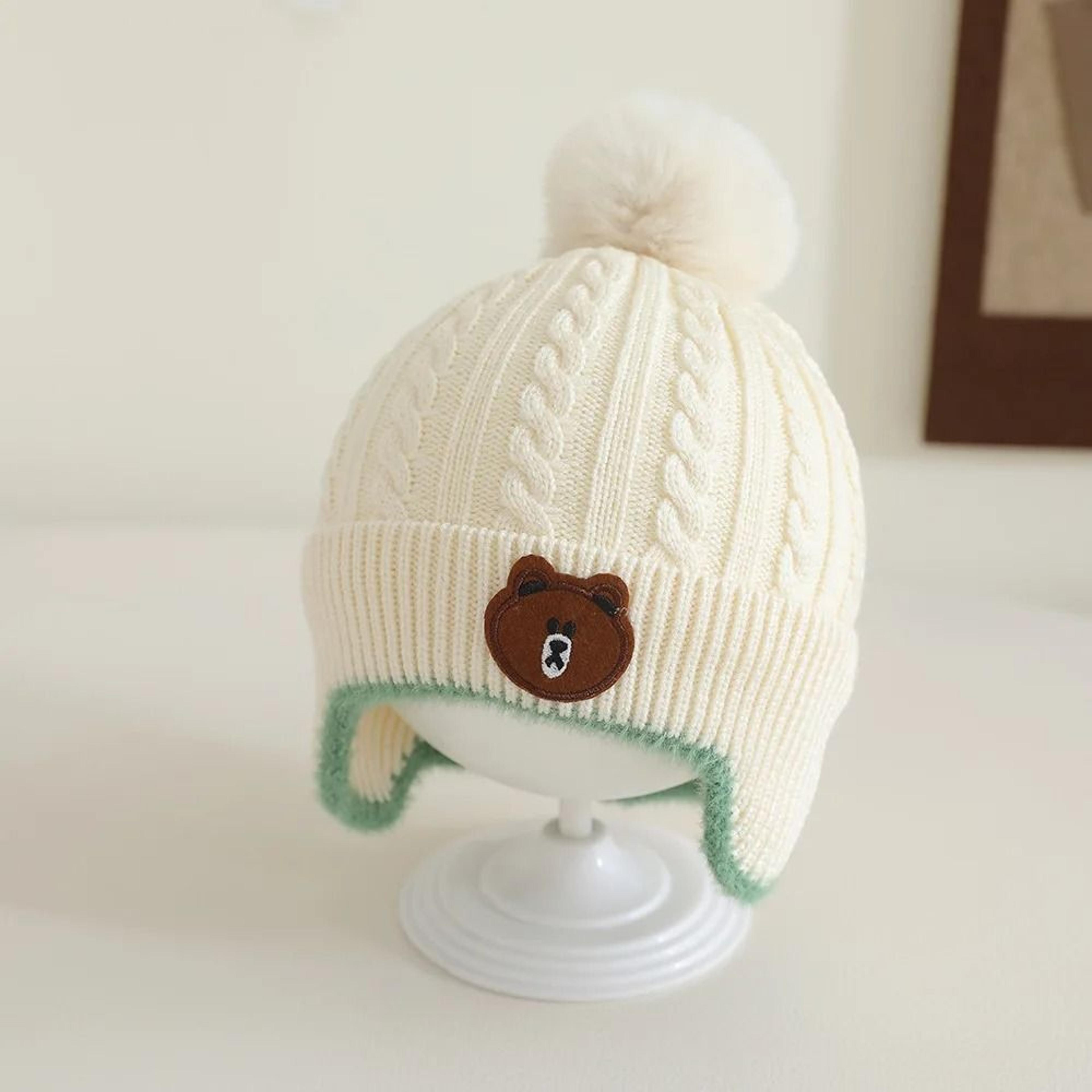 UrsineKinetic Pompom Beanie  Premium Knitted EarProtection Hat For Toddlers 7