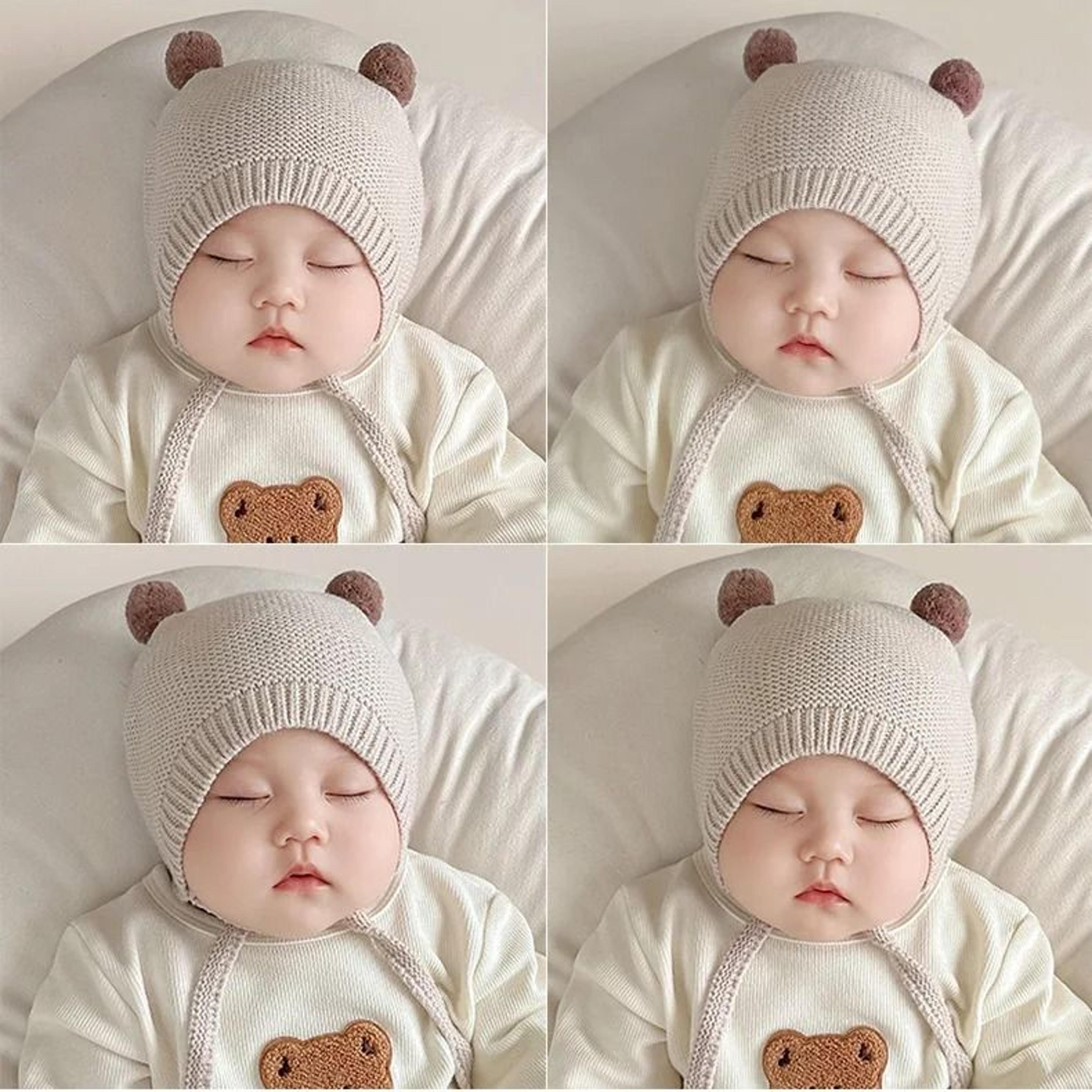 leporidae-kinetic knitted beanie – premium rabbit ear wool hat for infants