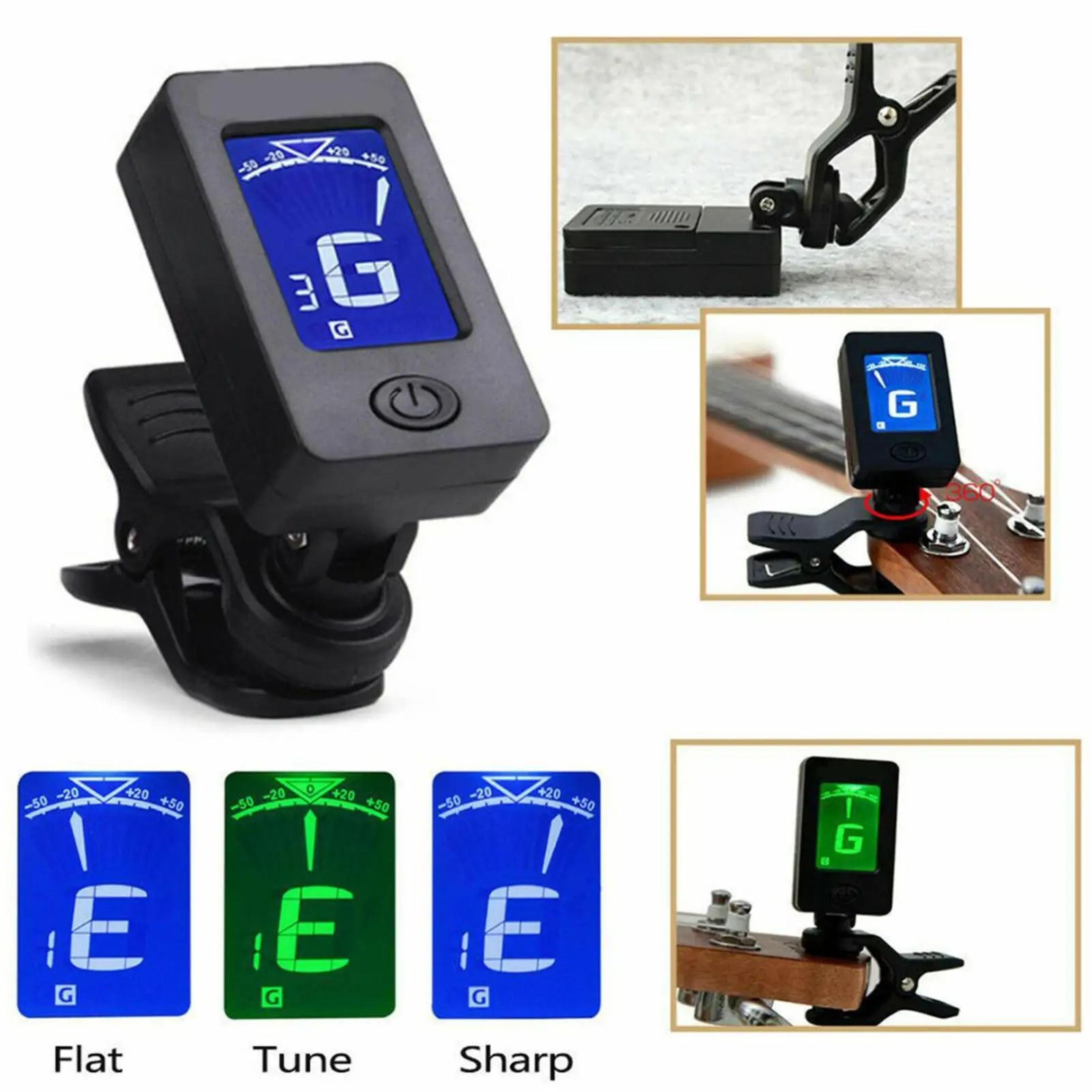 ClipOn 360 Digital Guitar Tuner And HighPerformance LCD Tuning Architecture 1