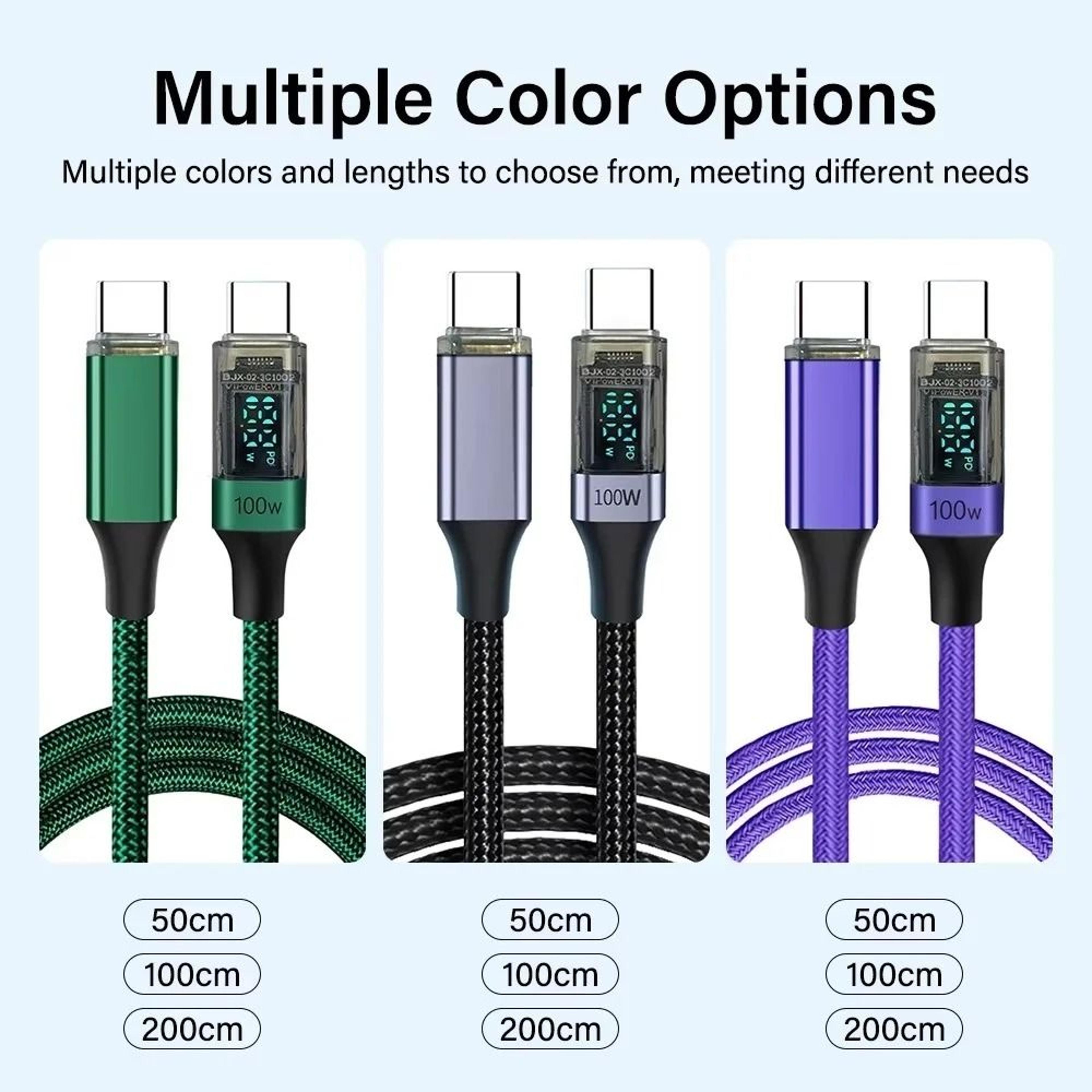 100W PD HighFidelity USBC To USBC Super Fast Charging Data Cord 5