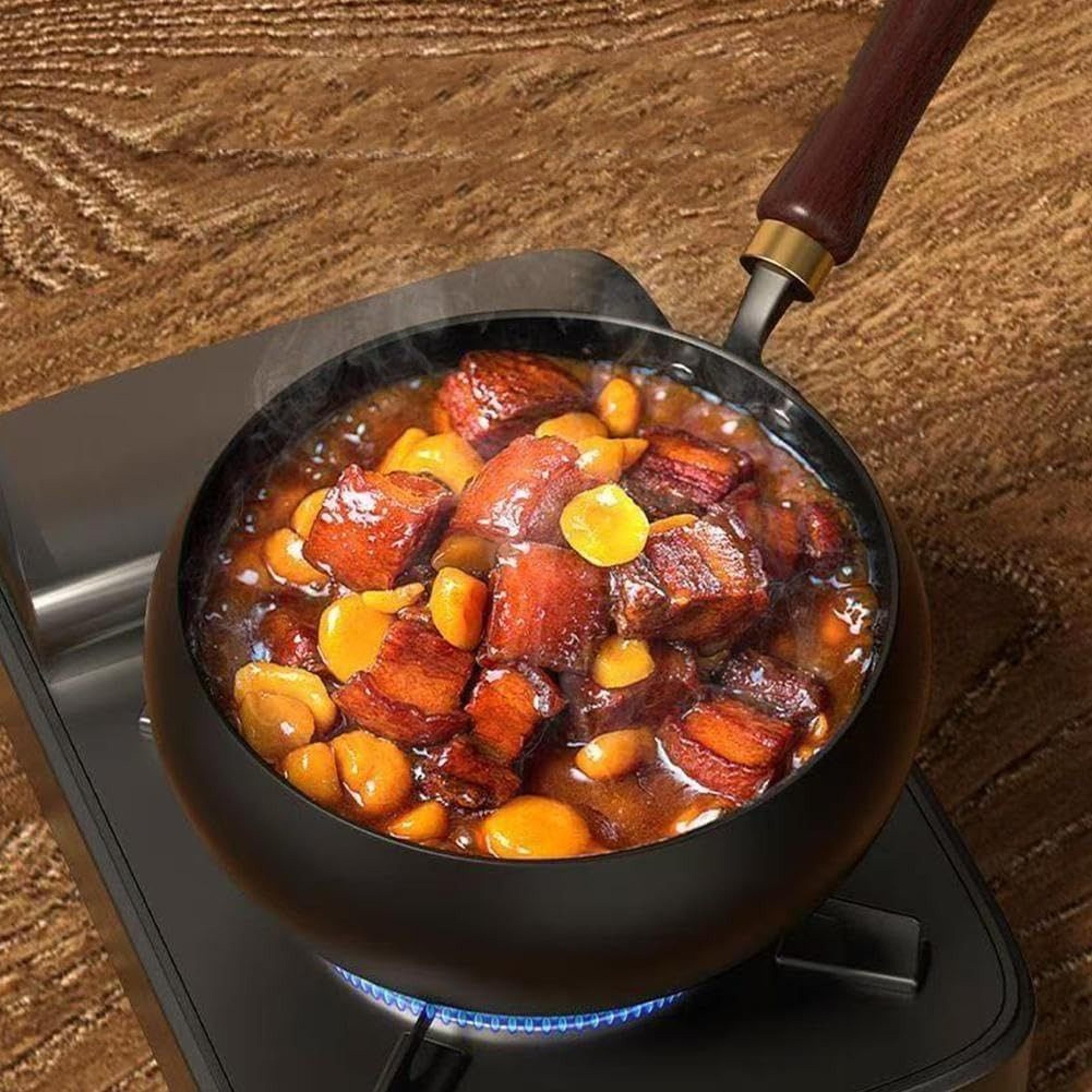 Big Belly Pot Deepened Non Stick Iron Pot Flat Bottom Frying Pan With Lid 3