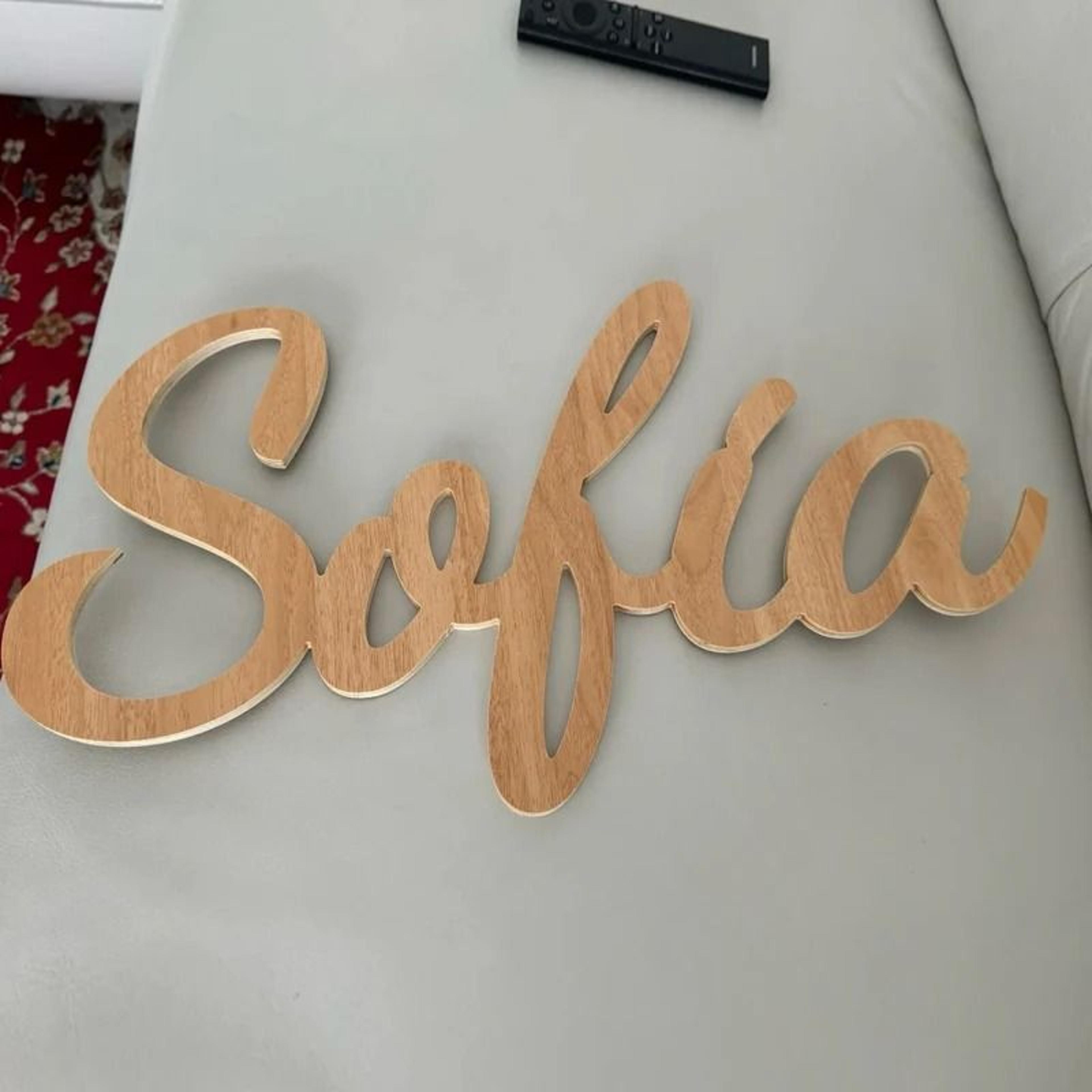 Personalized Script Wooden Name Sign 1