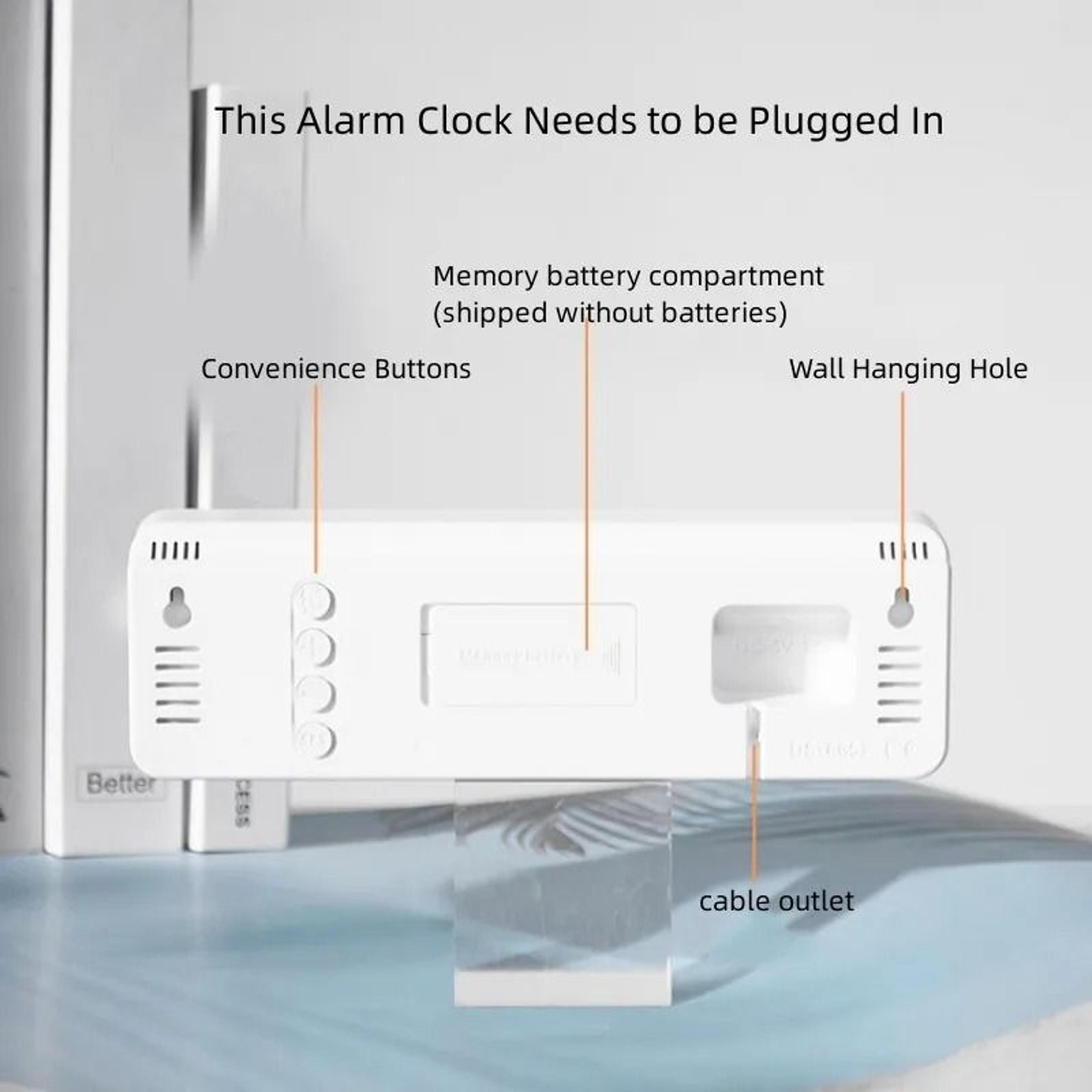 10 Inch Smart Mute LED Electronic Alarm Wall Clock With Thermometer 4