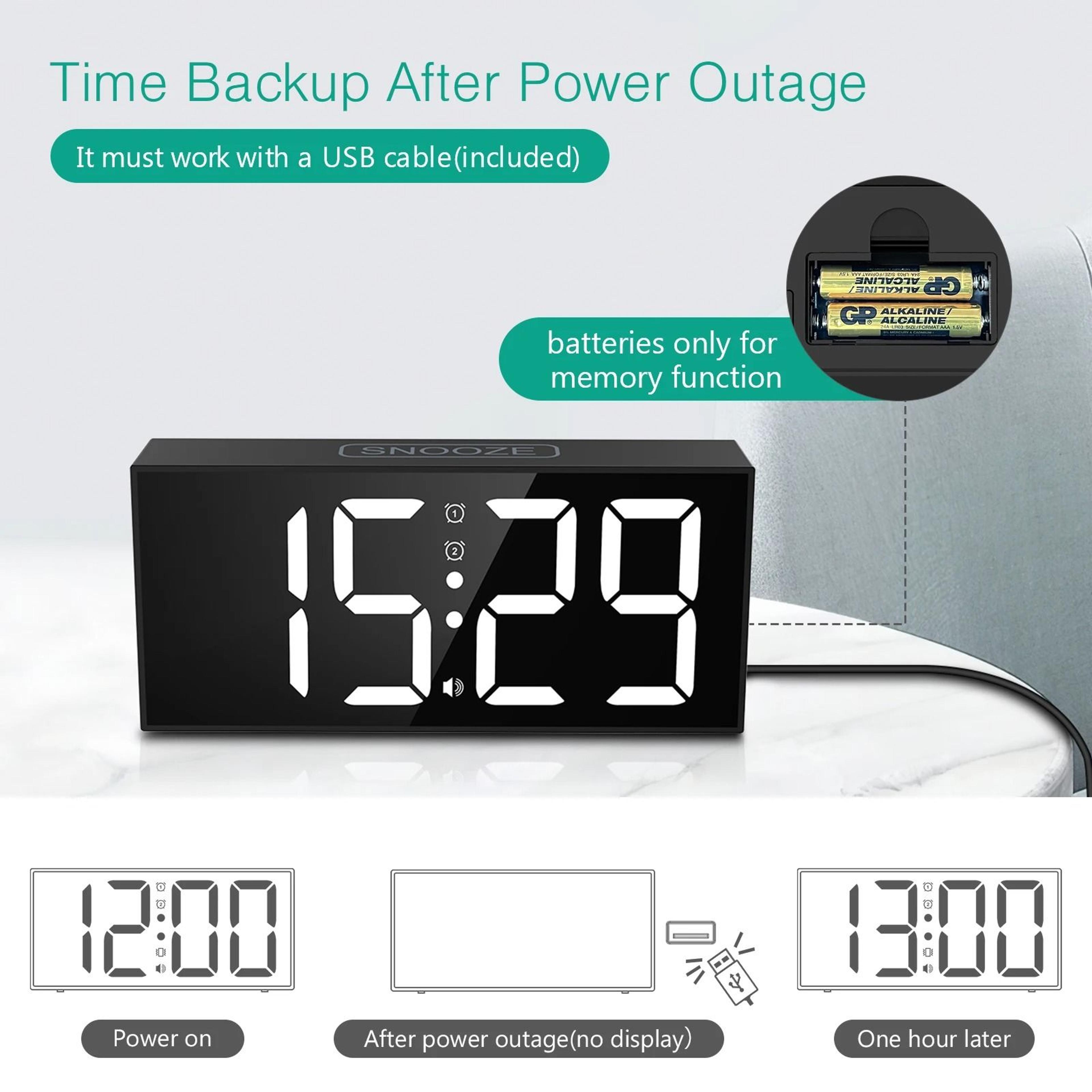 ORIA Vibrating Alarm Clock  75 Large Display LED Digital Clock With Bed Shaker 2