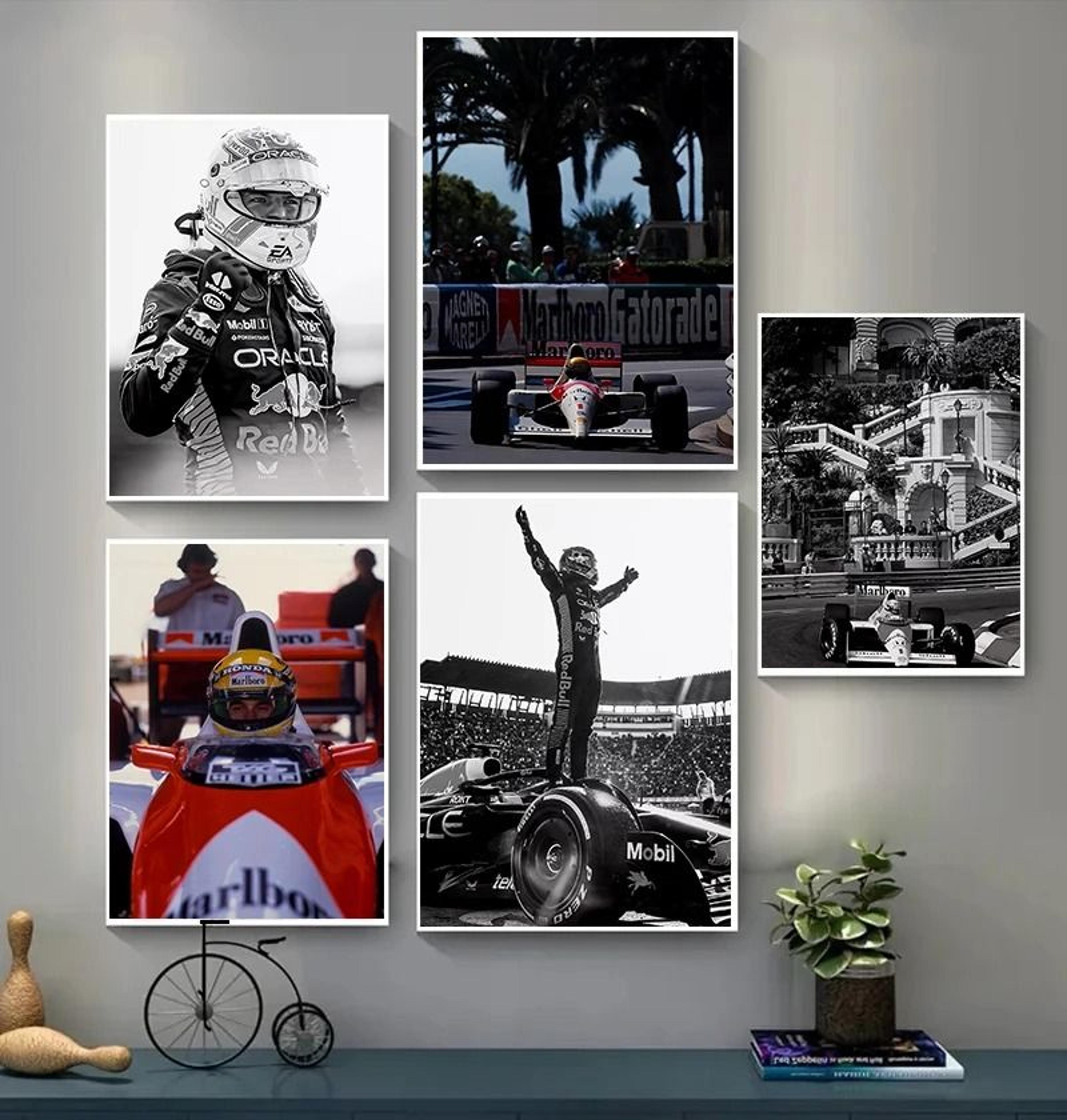 Vintage F1 Monaco Grand Prix Posters  Max Verstappen Racing Canvas Art 1