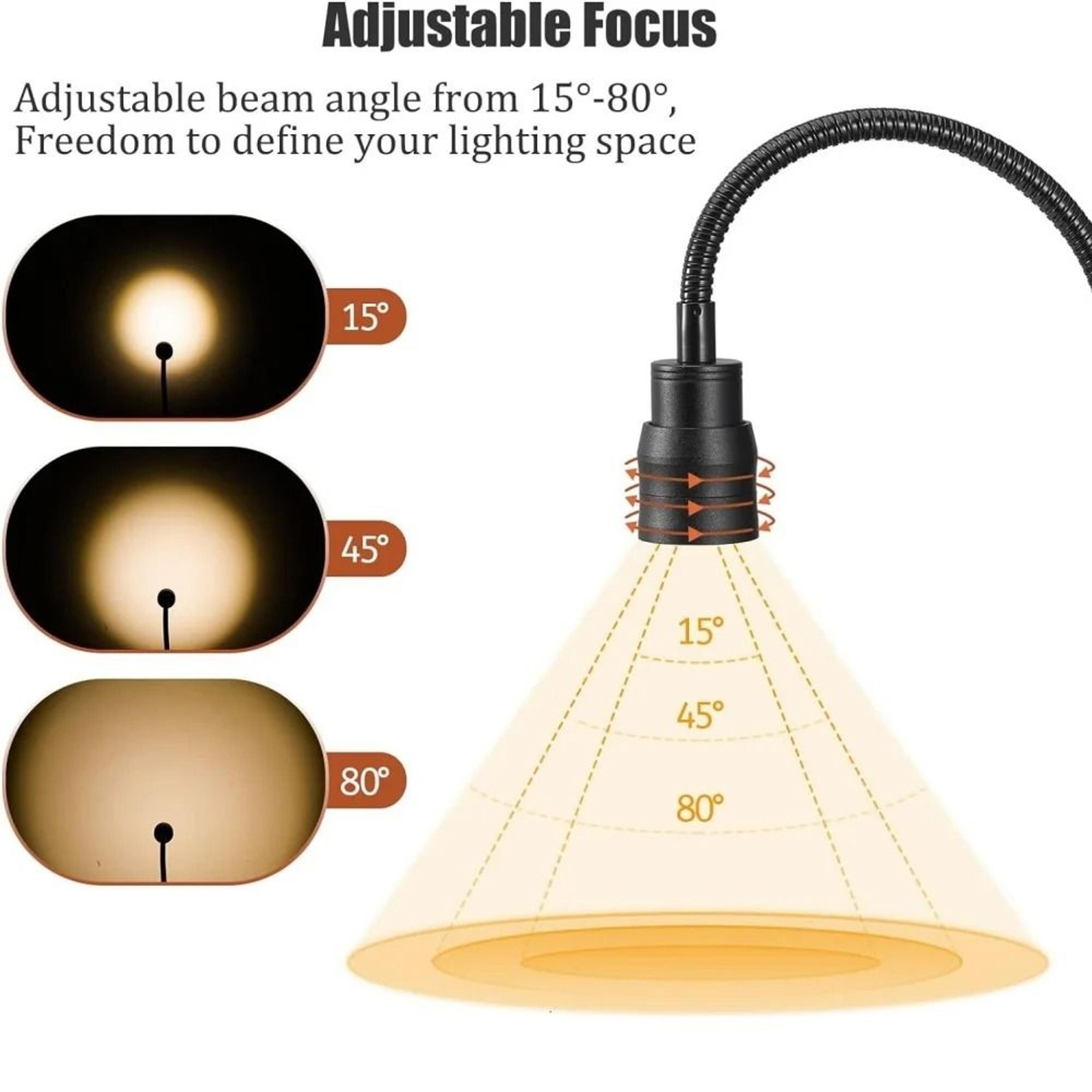 Zoomable LED ClipOn Reading Light  15 Flexible Gooseneck USB Task Lamp 1