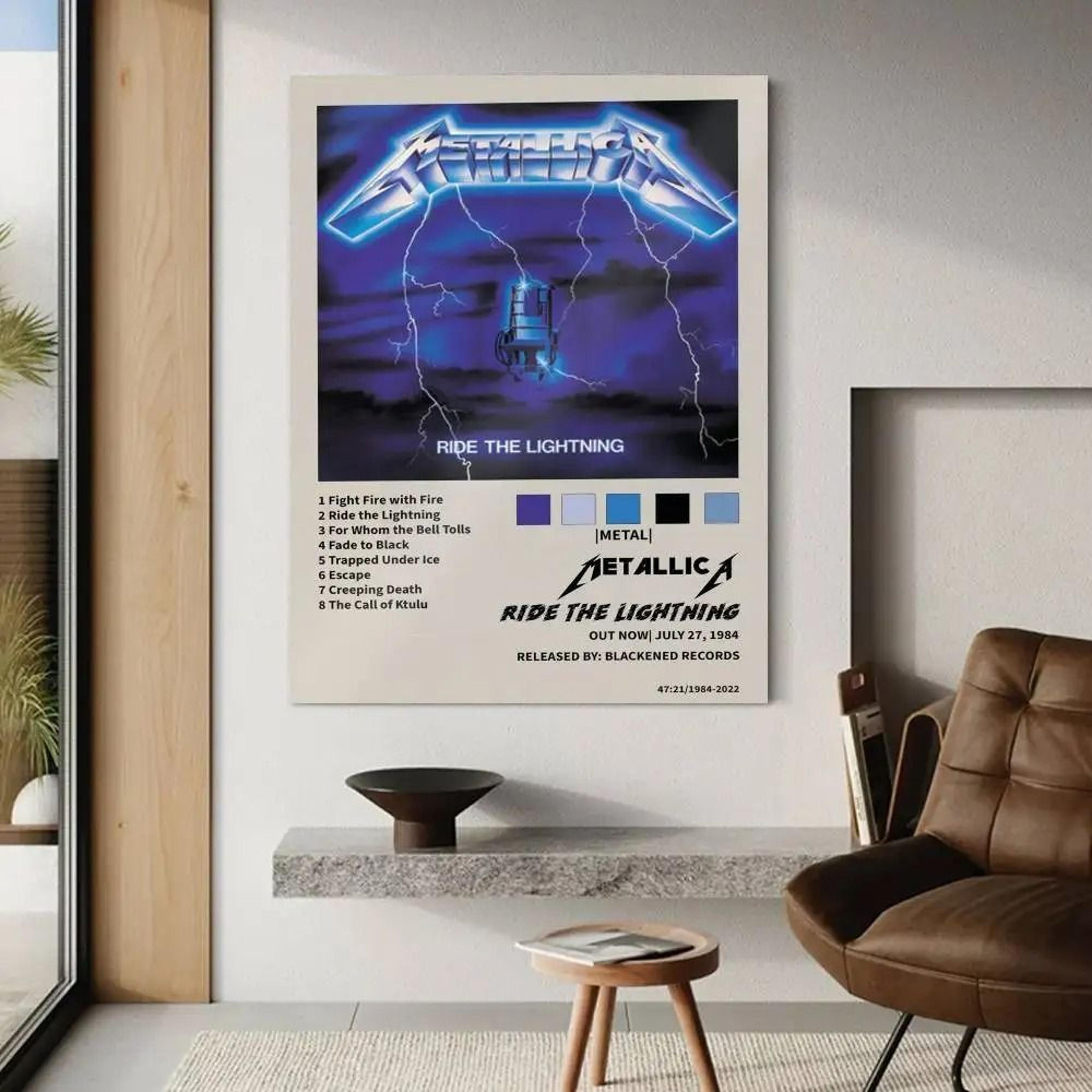 Metallica Classics Band Poster  Heavy Metal Music Icon Wall Sticker For Living Room  Bar 2