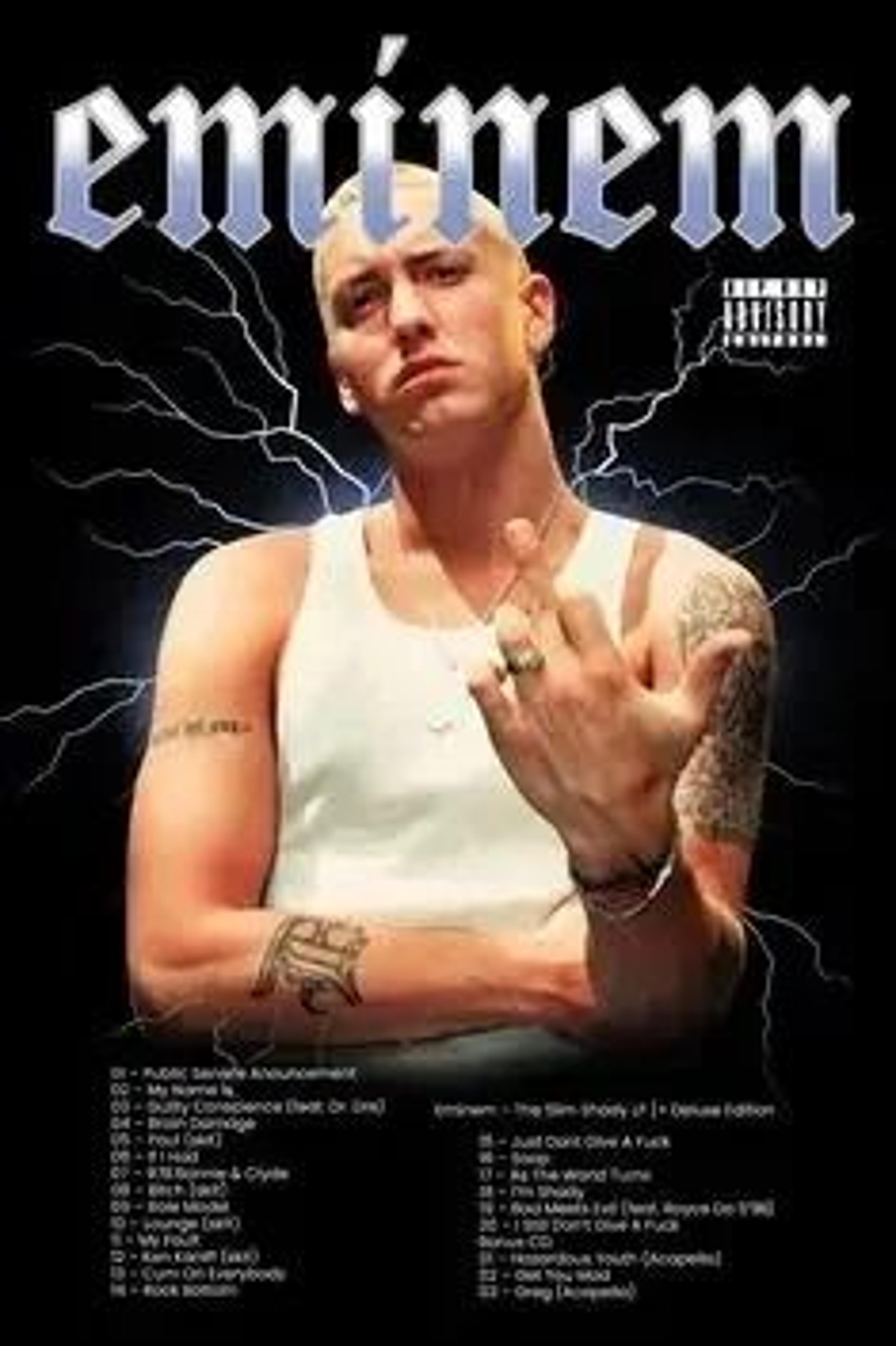 Eminem Super Rapper Legend Poster  Slim Shady Rap Icon Canvas Painting For Home Decor 24