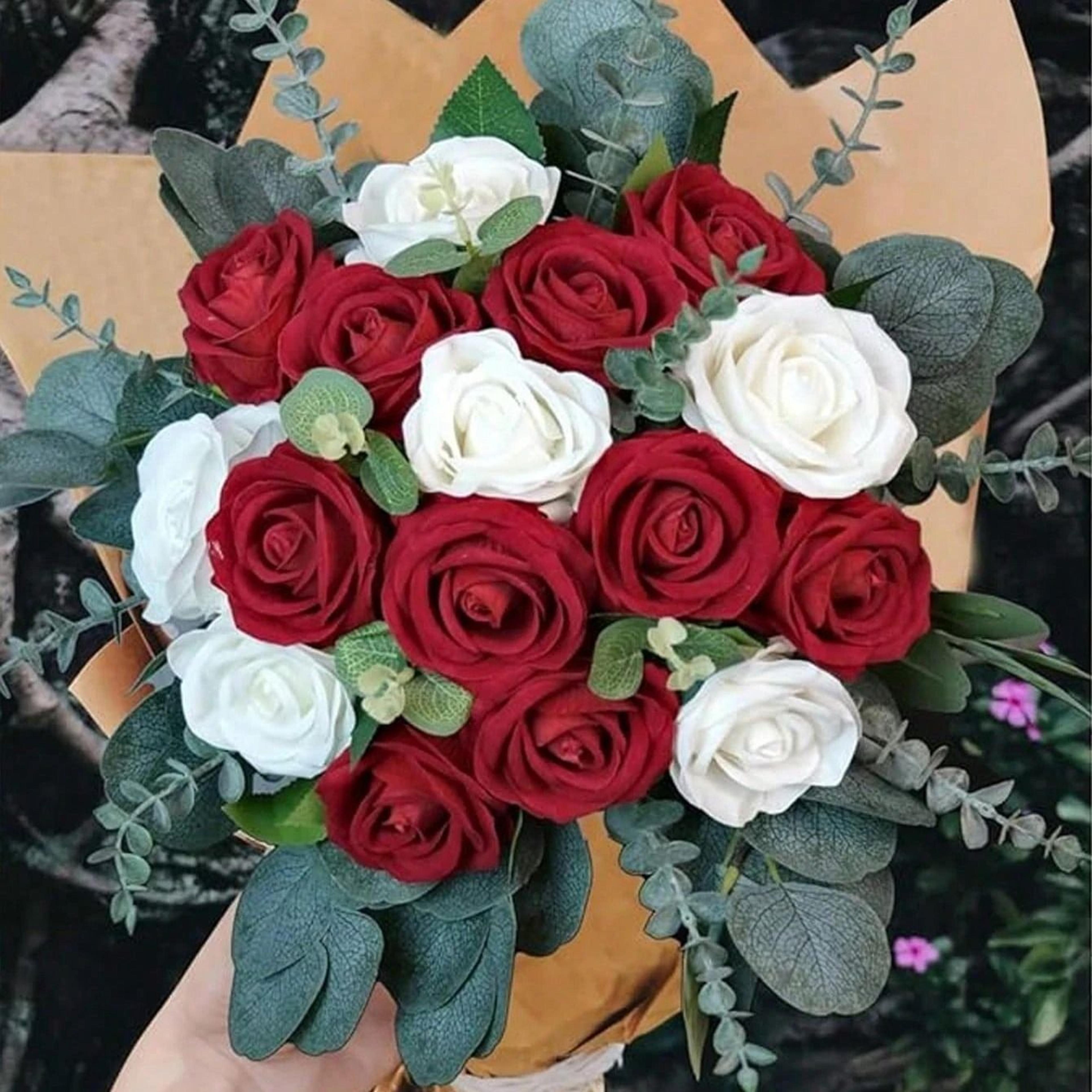Silver Dollar Eucalyptus Artificial Bouquet  Realistic Greenery For Home  Wedding 2