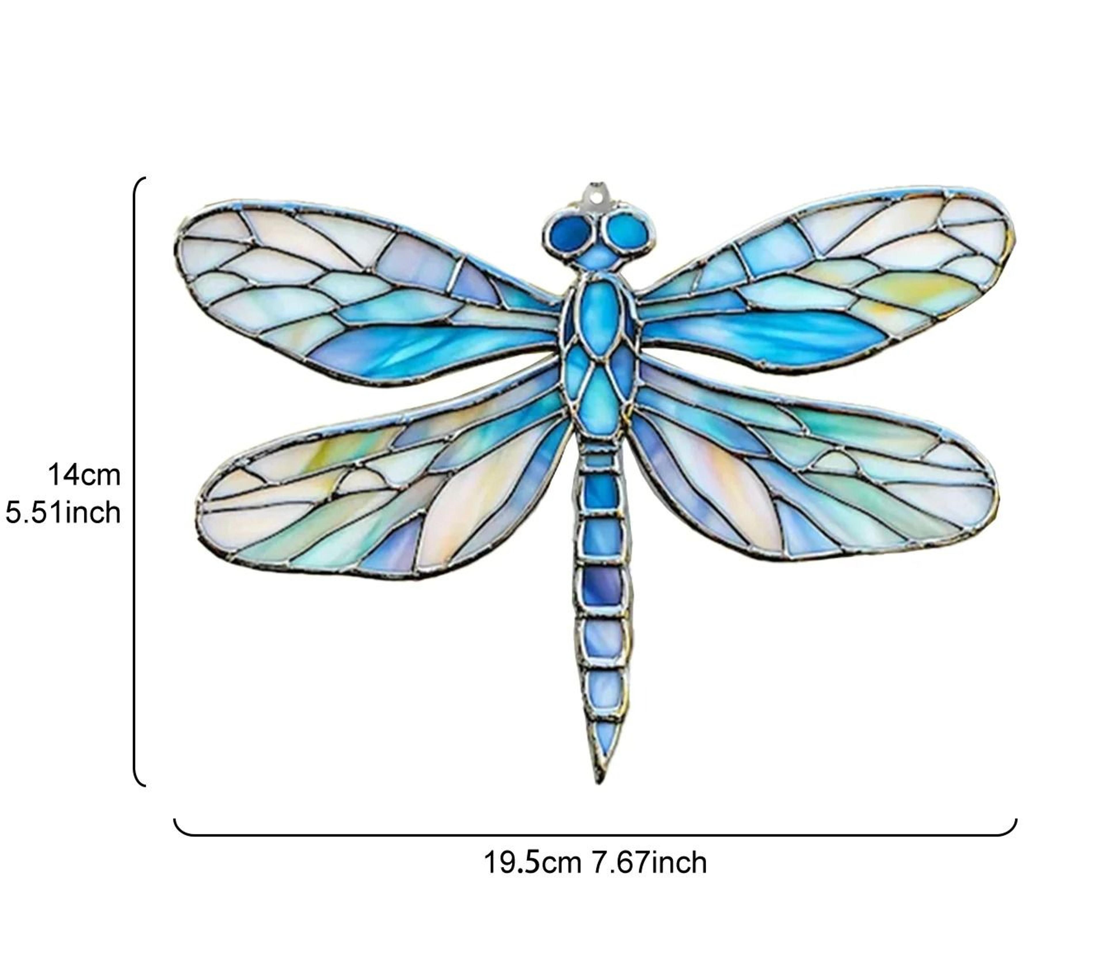 Acrylic Dragonfly Window Suncatcher  Colorful StainedGlass Effect Hanging Pendant 6