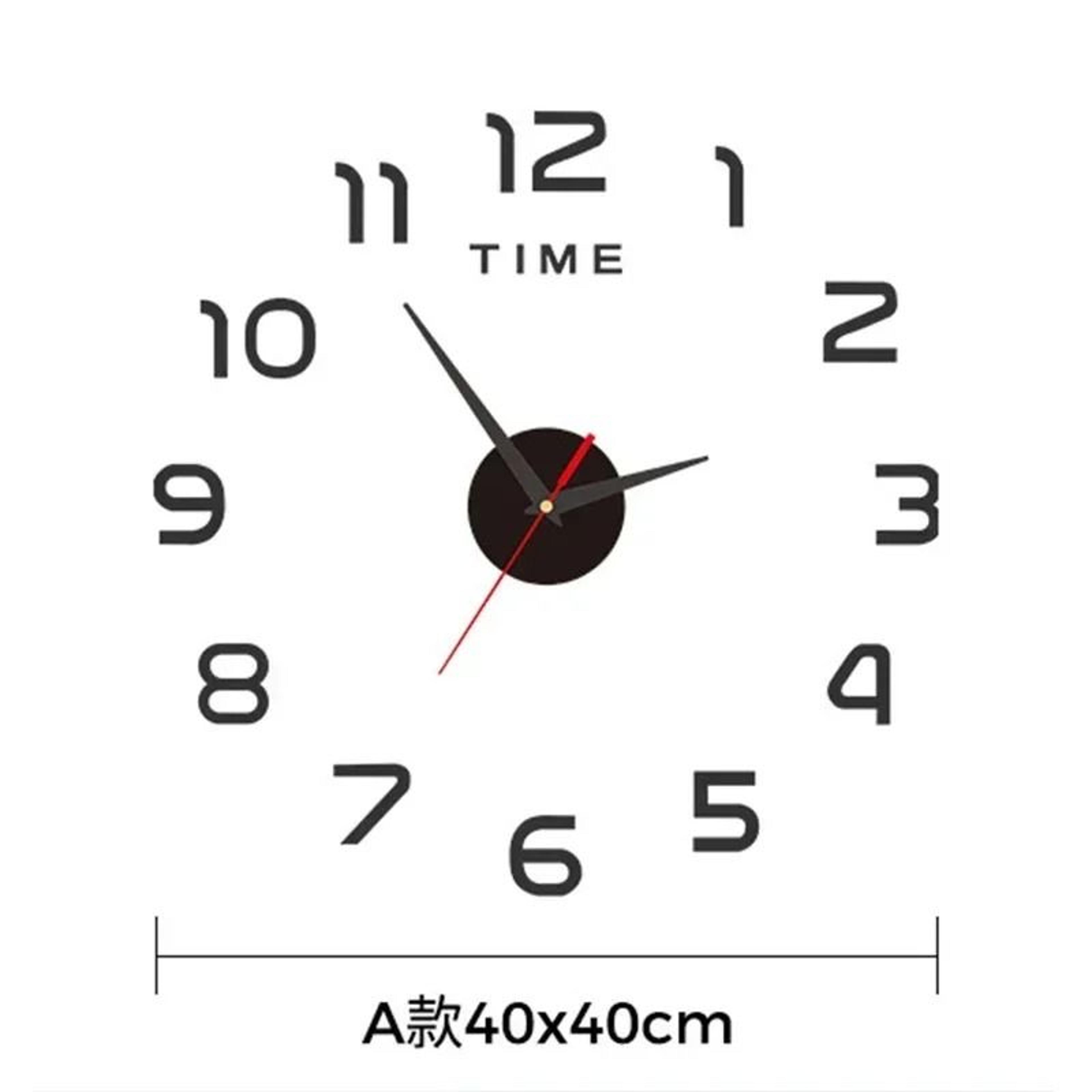 Large 3D DIY Silent Wall Clock  Modern PunchFree Wall Sticker Clock 13