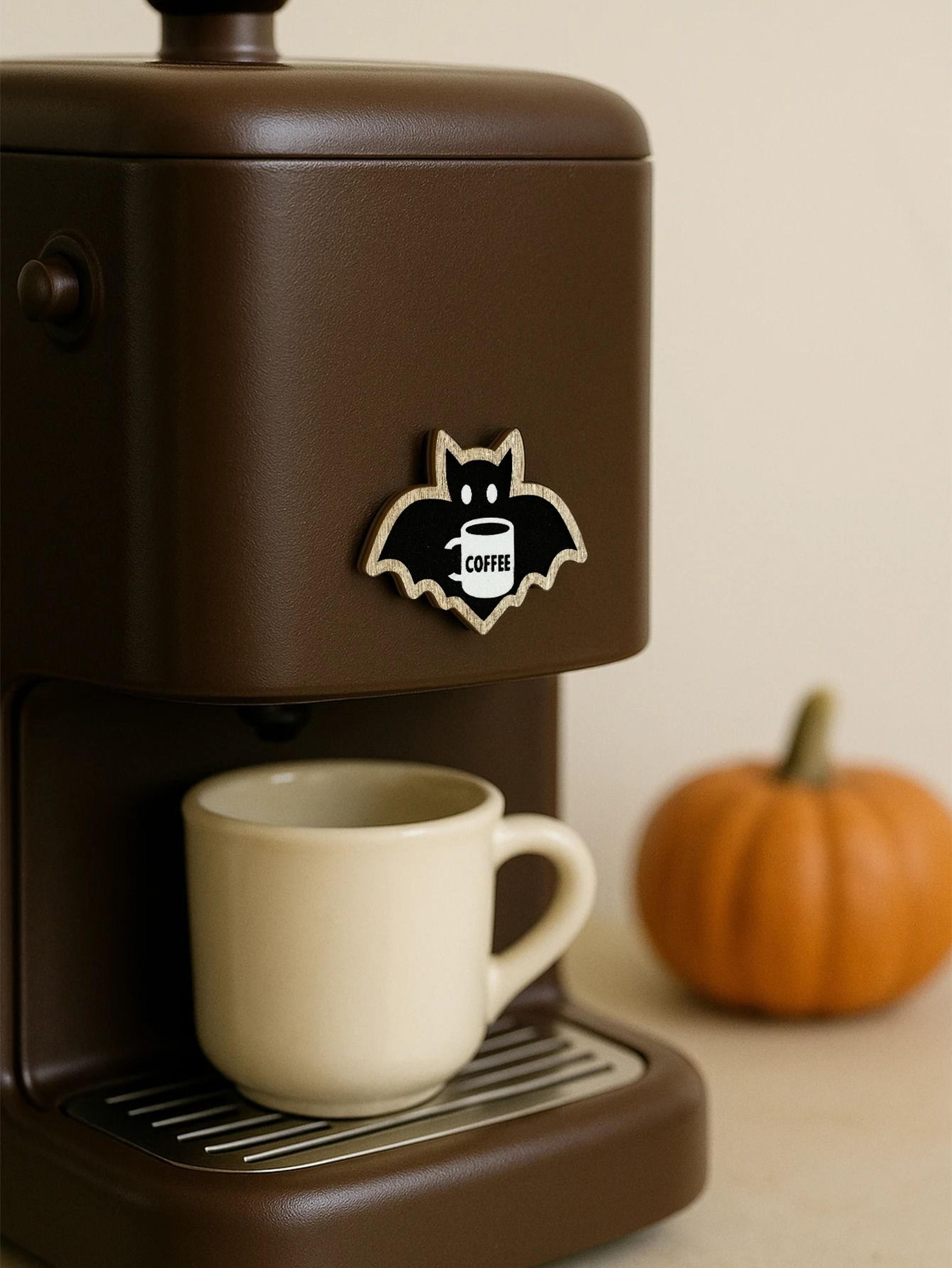 Wooden Halloween Coffee Bat Decorative Sticker  Cute Bat Wall  Refrigerator Decor 4