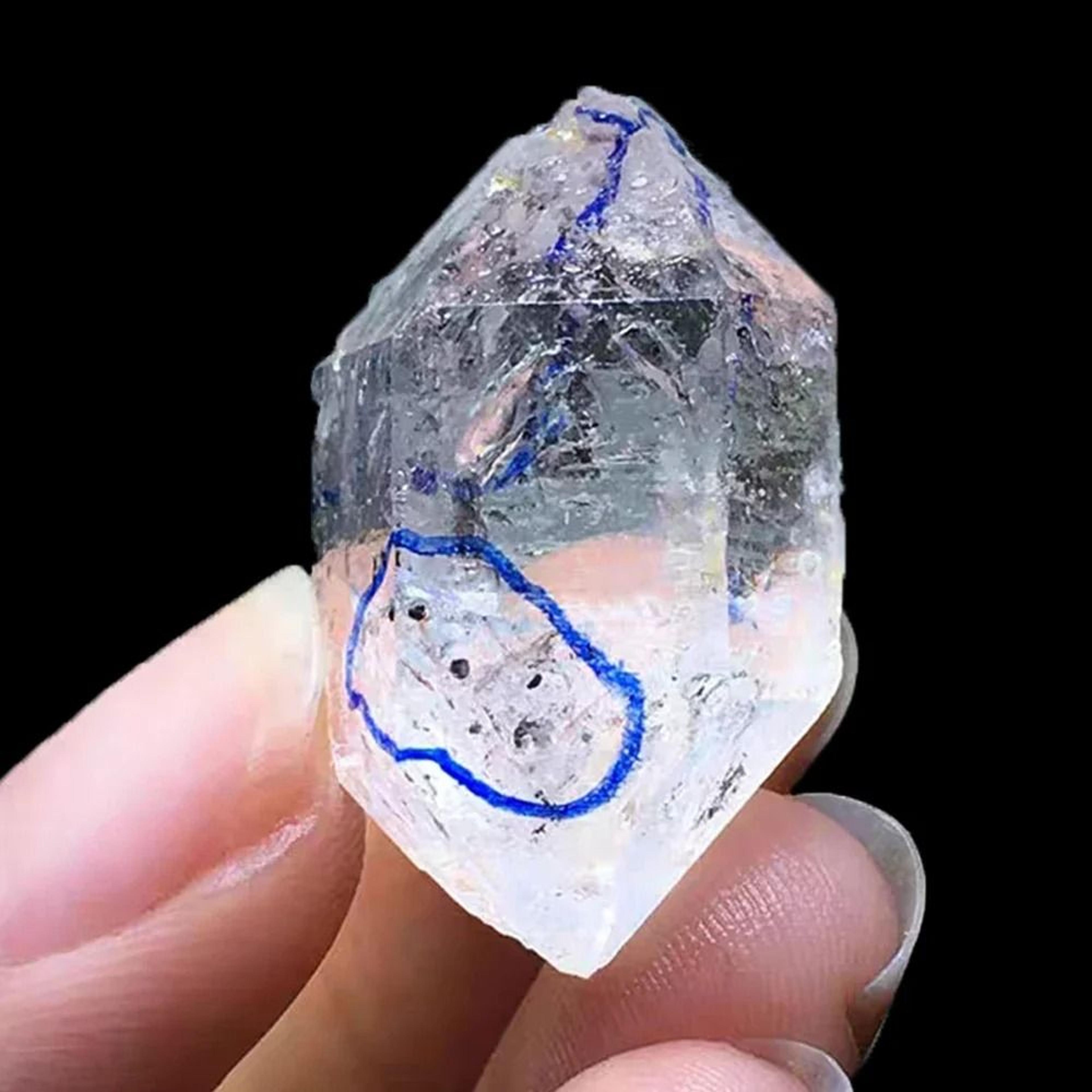 Natural Herkimer Diamond Enhydros  Rare Drifting Sand  Water Gall Mineral Specimen 6
