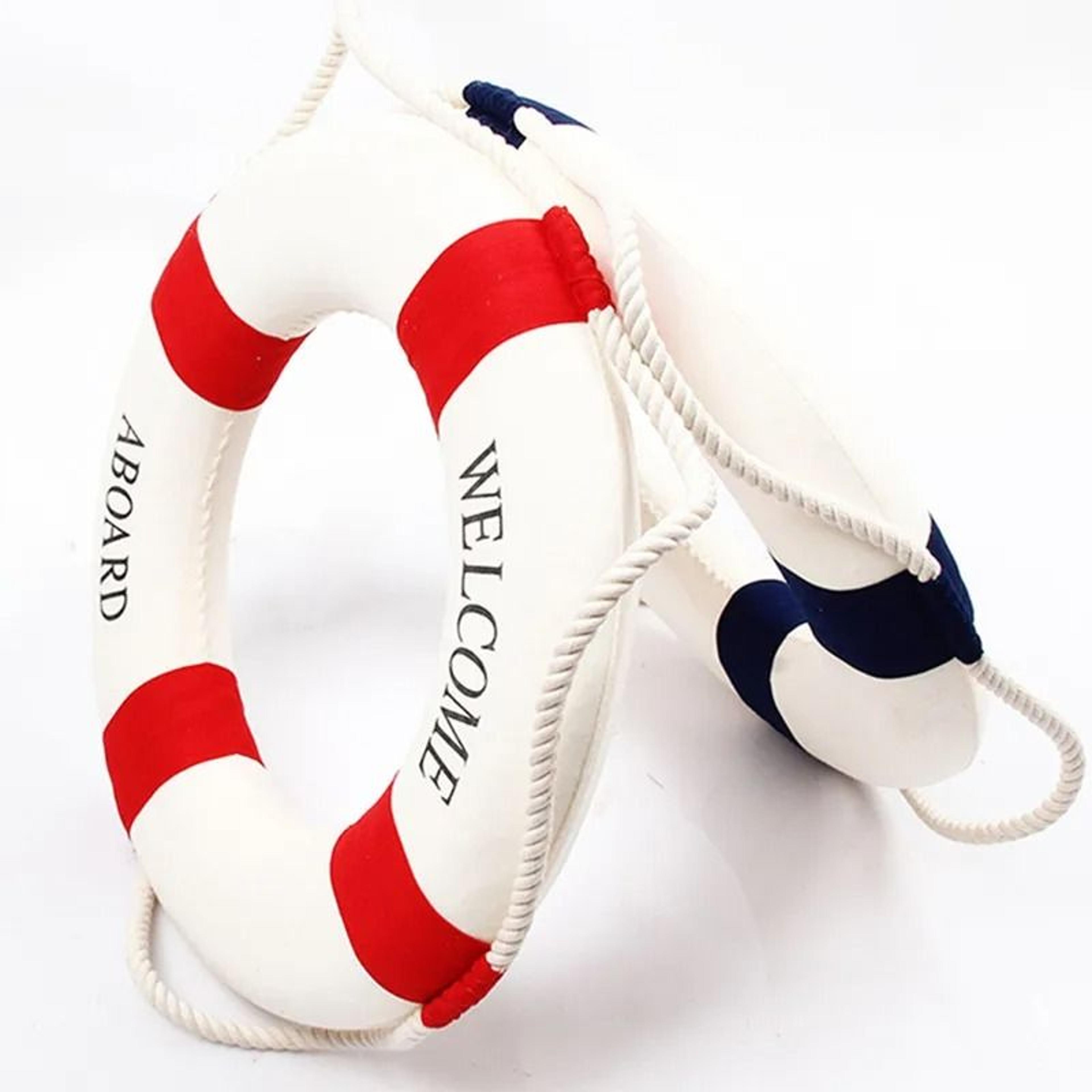 Nautical Life Buoy Wall Decor  Marine Style Welcome Hanging Charm For Beach Themes 1