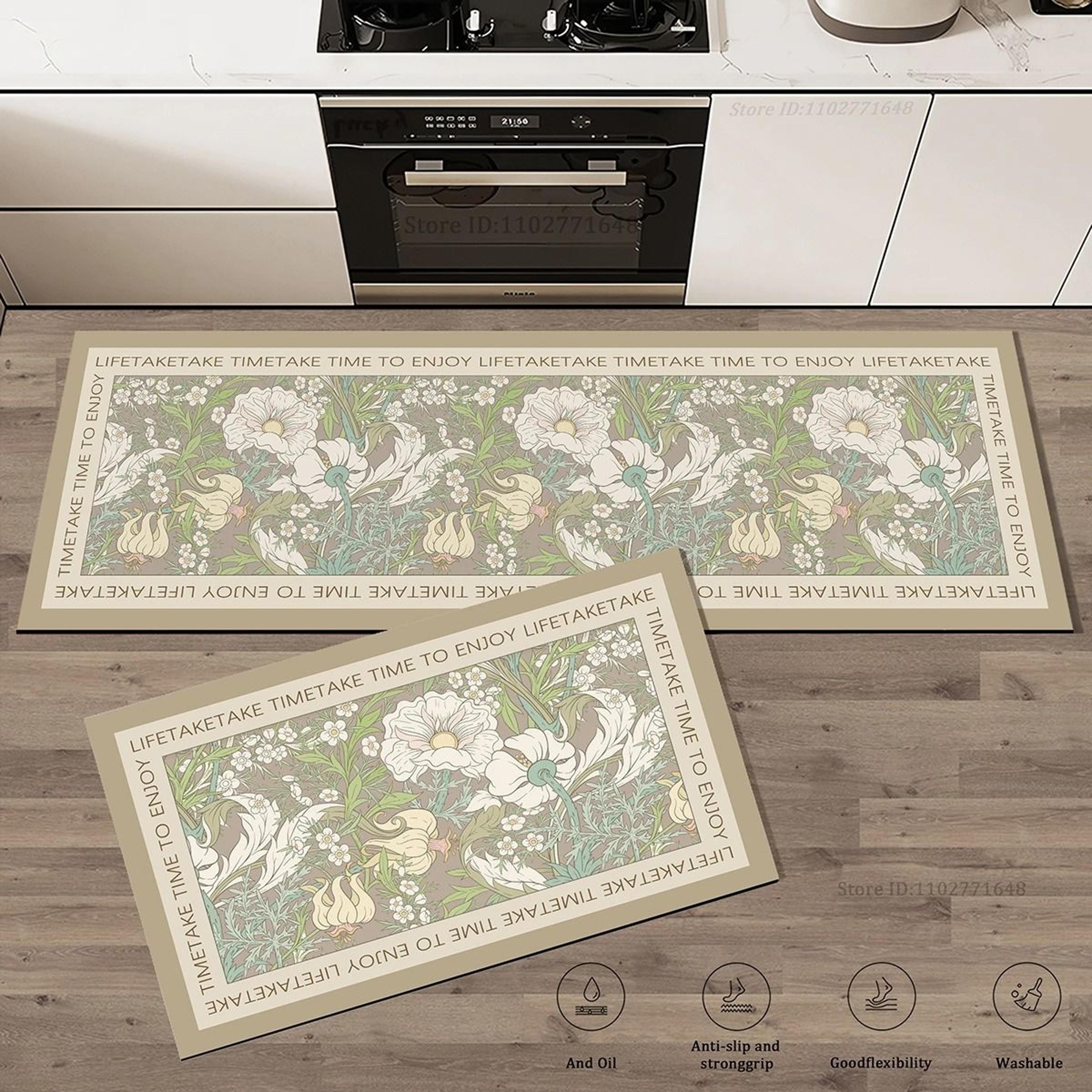 Botanical Blossom AntiFatigue Kitchen Rug  Extra Thick Absorbent NonSlip Runner For Bathroom  Entry 3