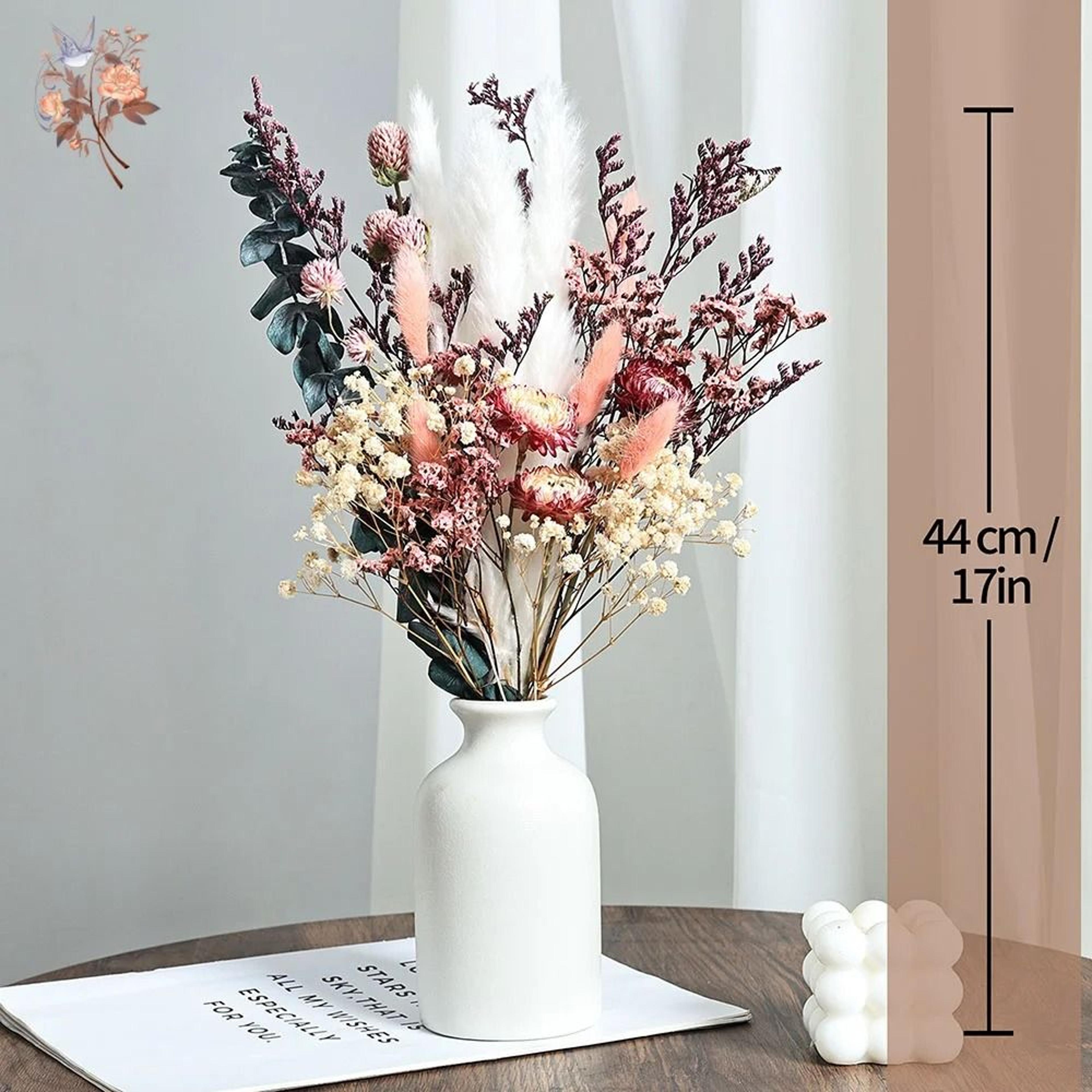 Preserved Helichrysum  Eucalyptus Bouquet  Colorful Boho Floral Centerpiece With Pampas Grass For W 4