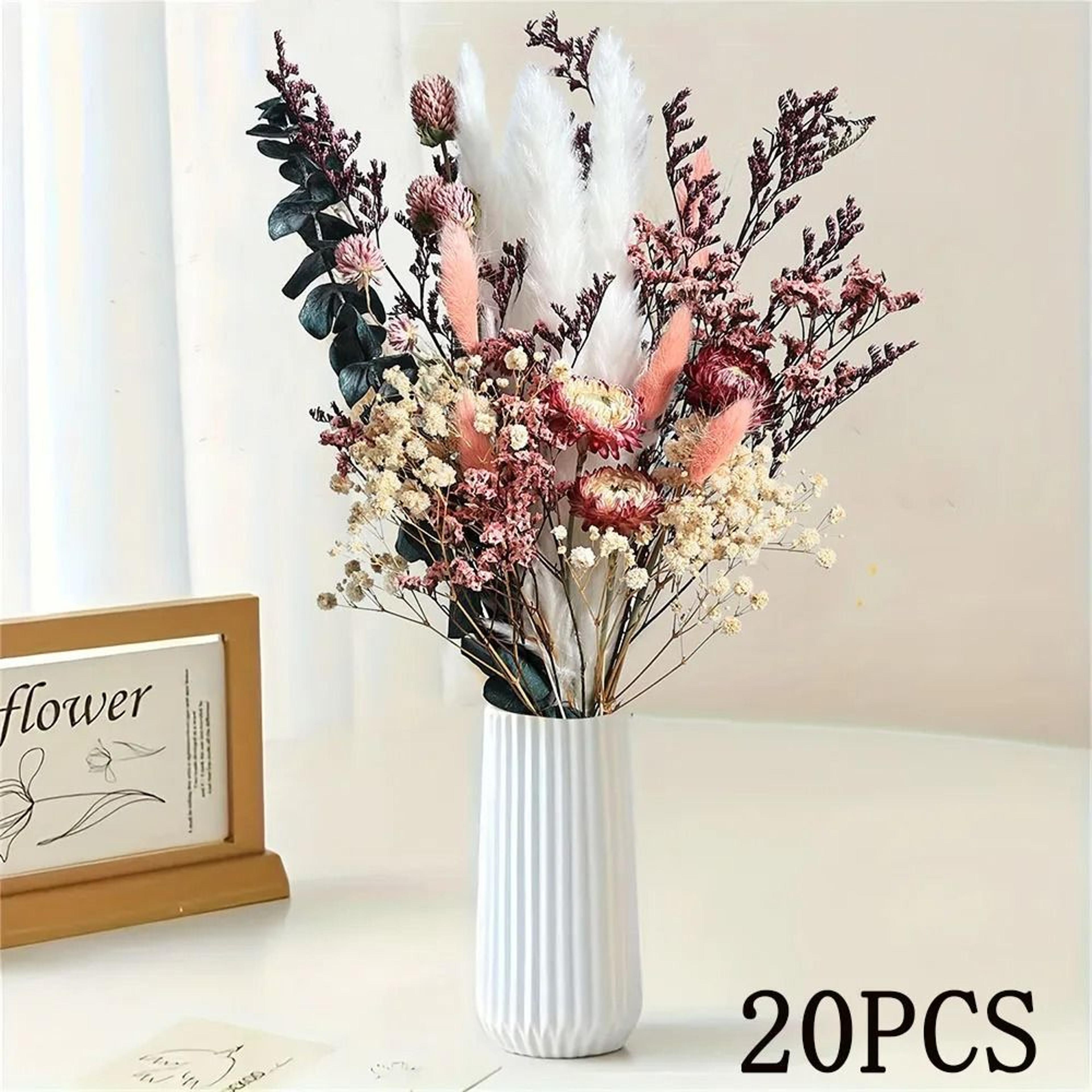 Preserved Helichrysum  Eucalyptus Bouquet  Colorful Boho Floral Centerpiece With Pampas Grass For W 7