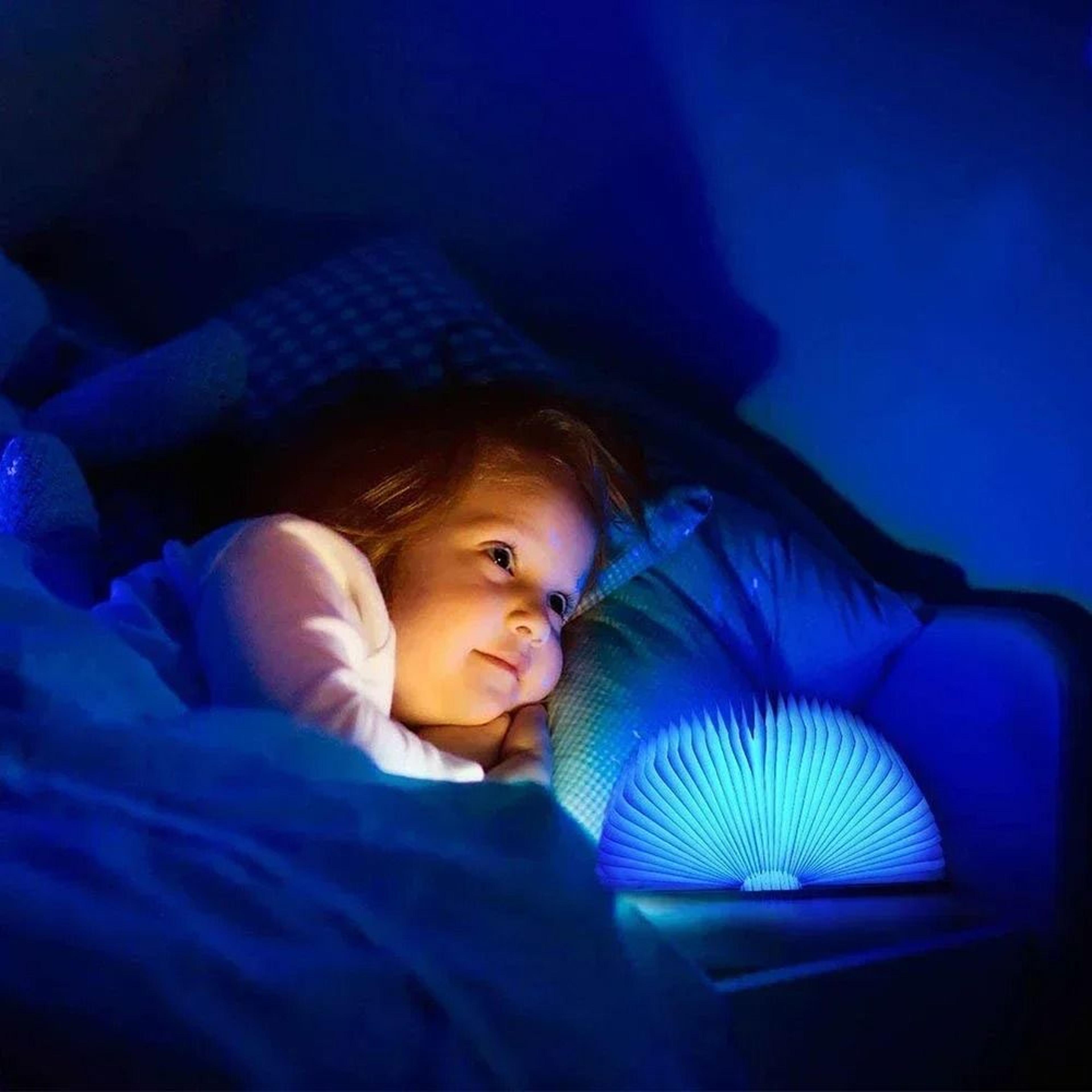 3D Folding Creative LED Book Light  MultiColor RGB Wooden Night Light For Bedroom Desk  Kids Birthd 5