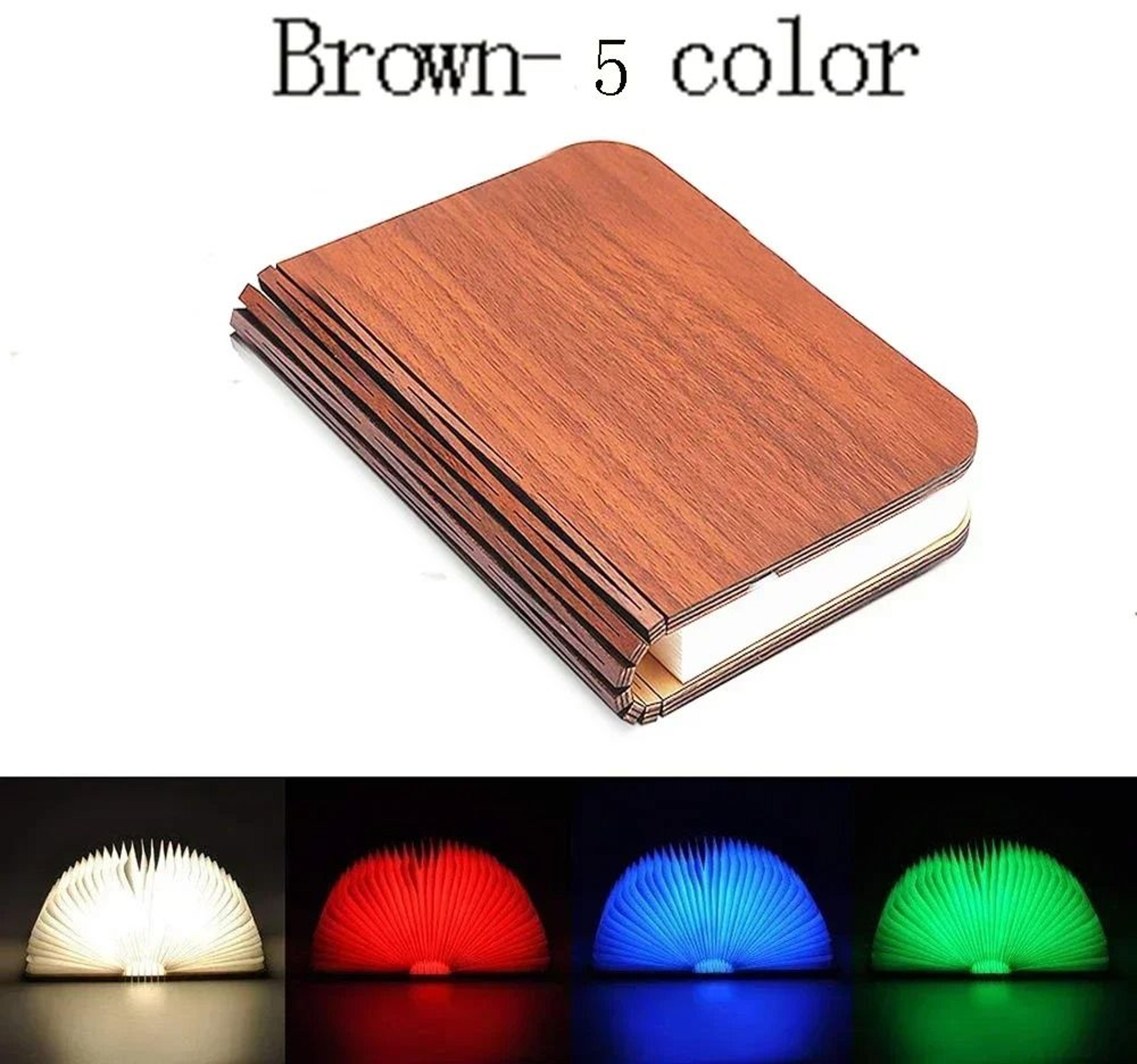 3D Folding Creative LED Book Light  MultiColor RGB Wooden Night Light For Bedroom Desk  Kids Birthd 8