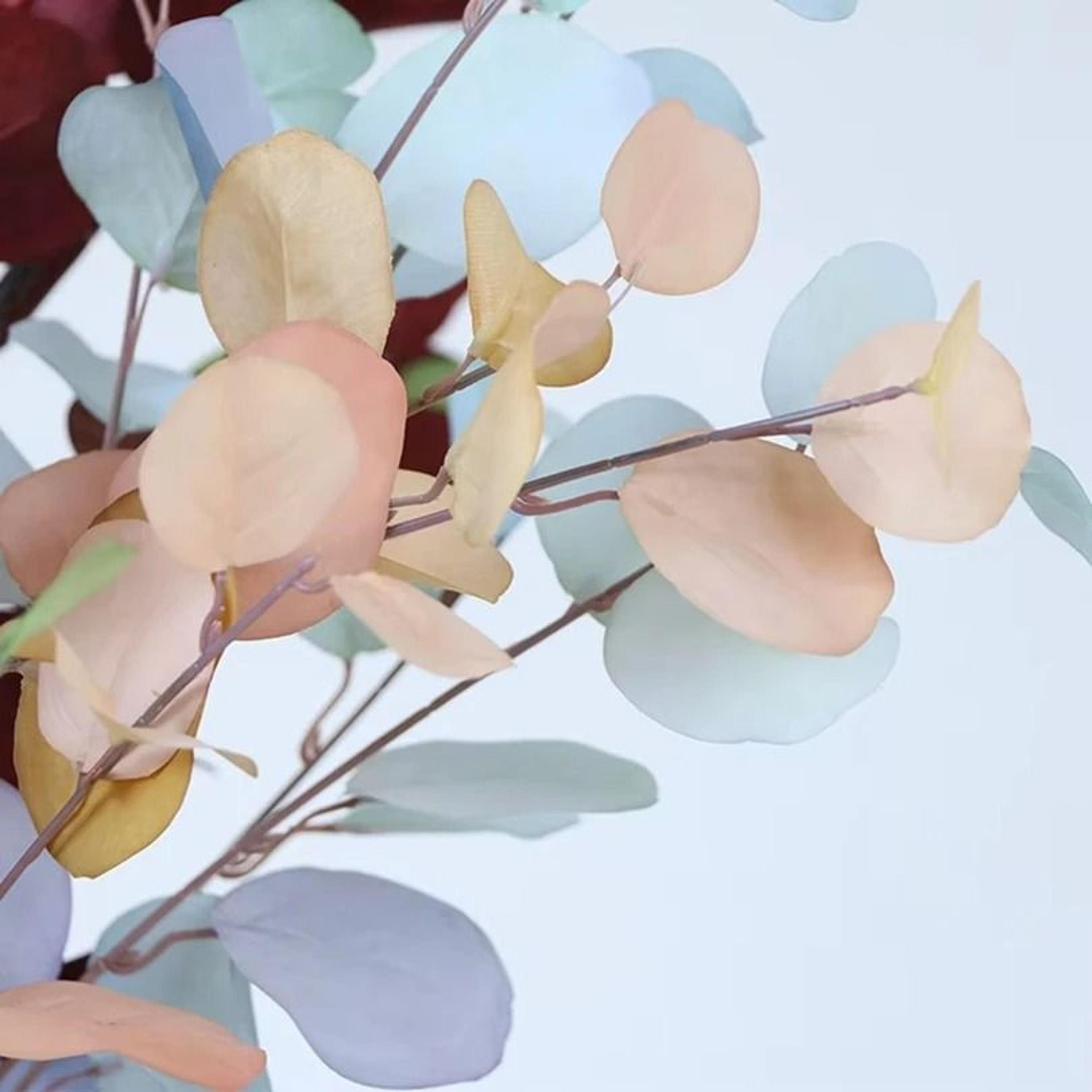 87cm Artificial Long Pole Eucalyptus  Gold  Autumn Tone Money Leaf Branch For Wedding  Modern Home  4