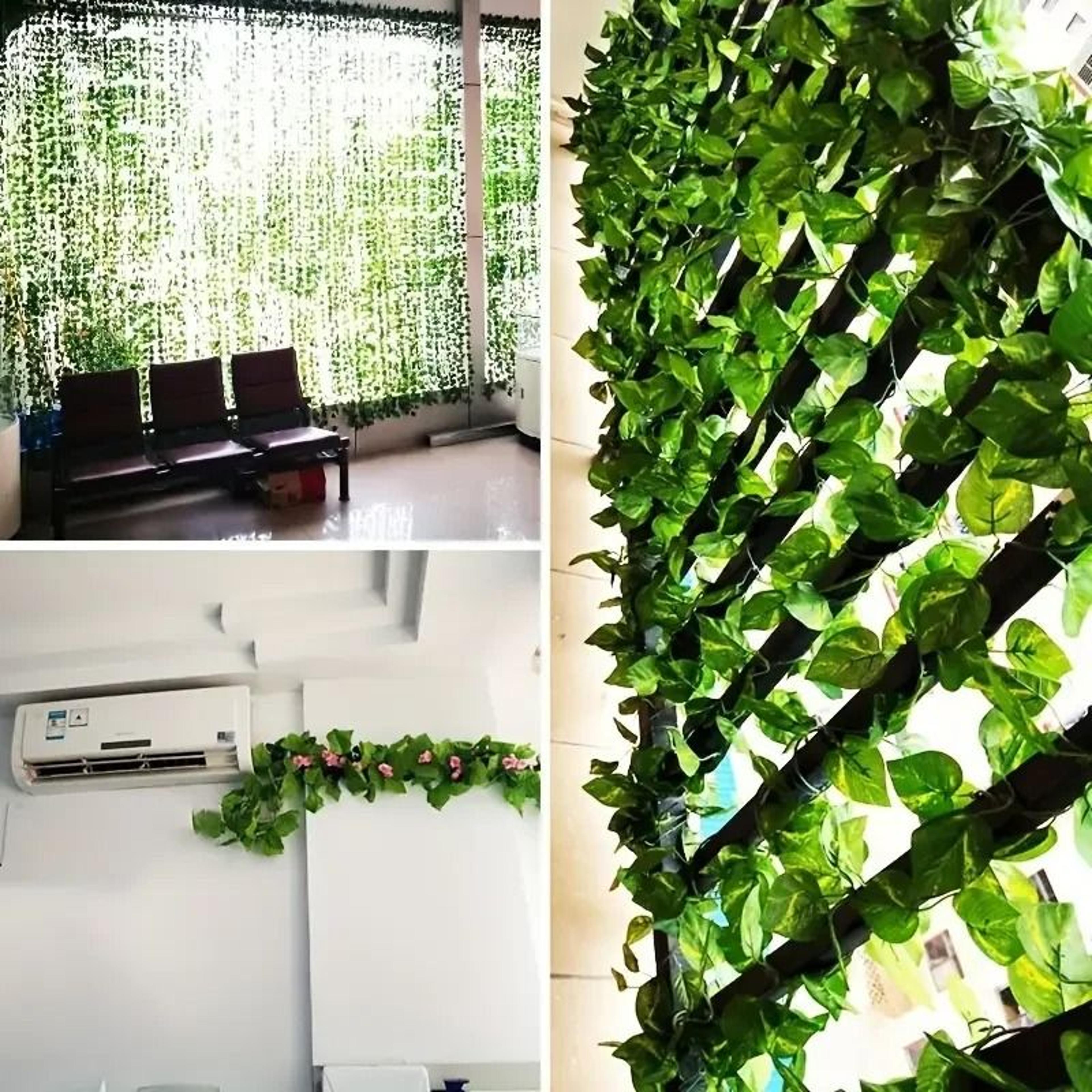 Artificial Green Ivy Vine Garland  2M Fake Leaf Rattan Hanging Creeper For Garden Wedding  Wall Dec 5