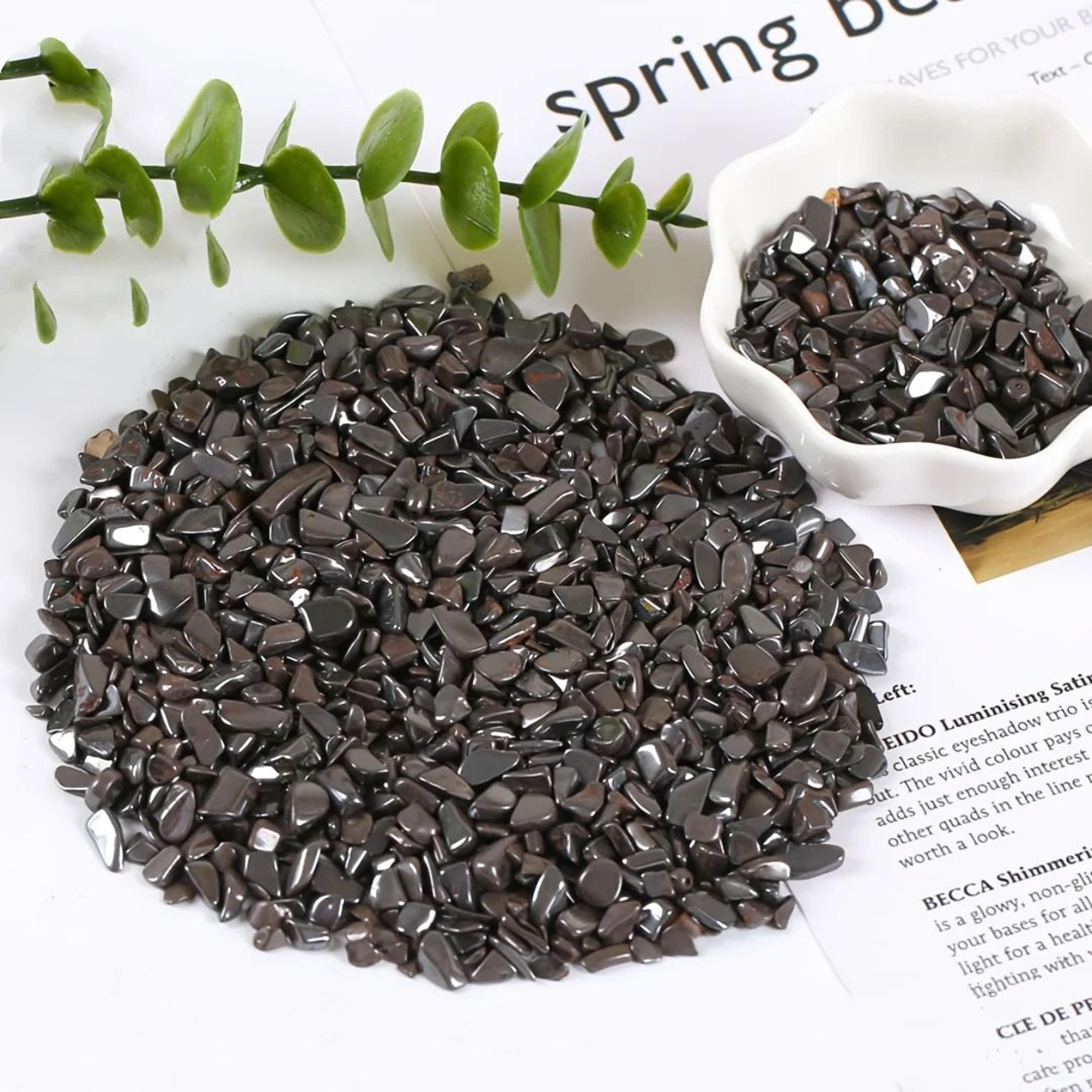 Polished Hematite Crystal Chips  Natural NonMagnetic Stone  Metallic Mineral Decor For Crafts  Home 1