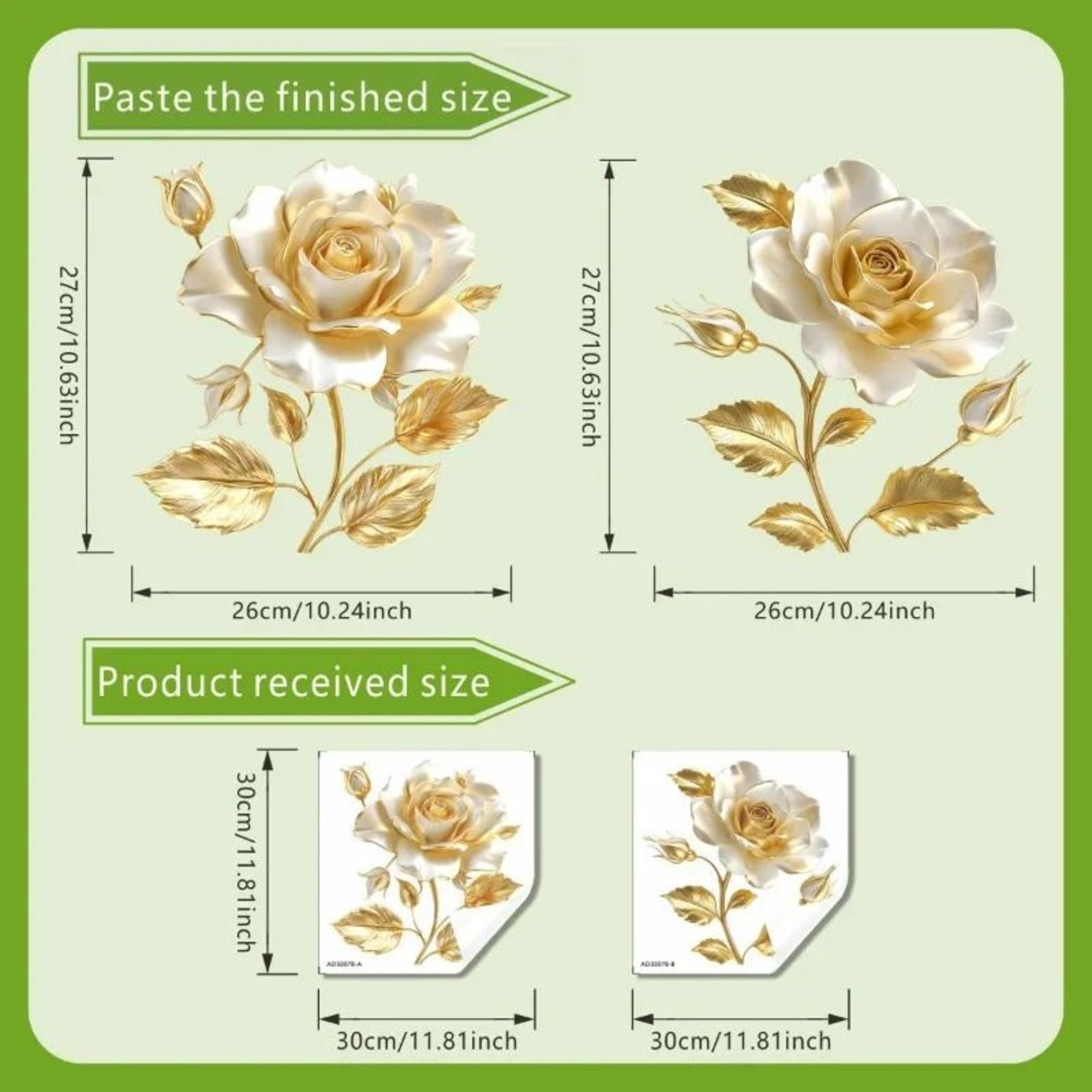 Golden Floral Toilet Decal Set  2Piece Waterproof Bathroom Decor  Elegant SelfAdhesive Sanctuary Ar 5