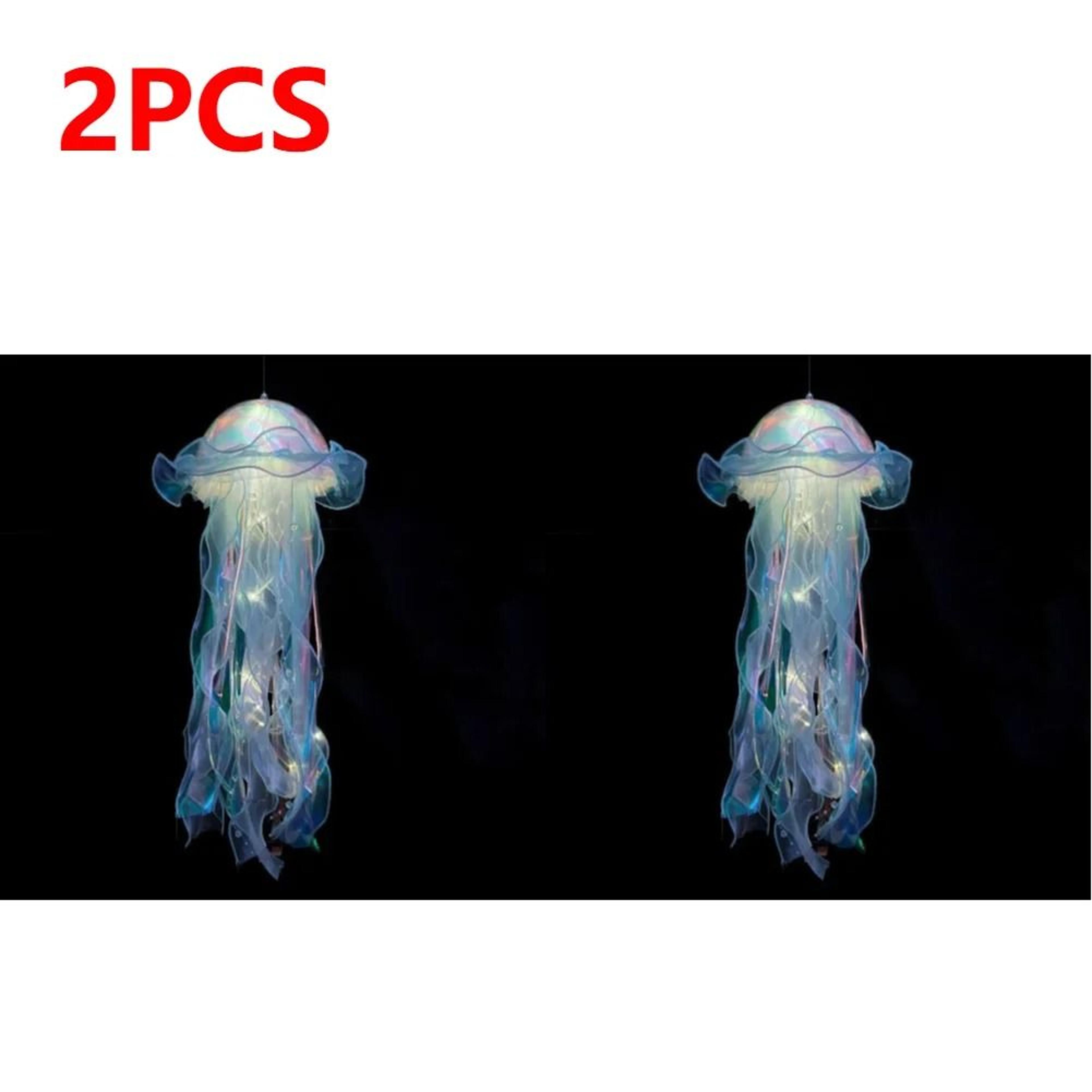 DIY Iridescent Jellyfish Lantern  Hanging Bedroom Night Light  Colorful Fantasy Ribbon Ceiling Lamp 26