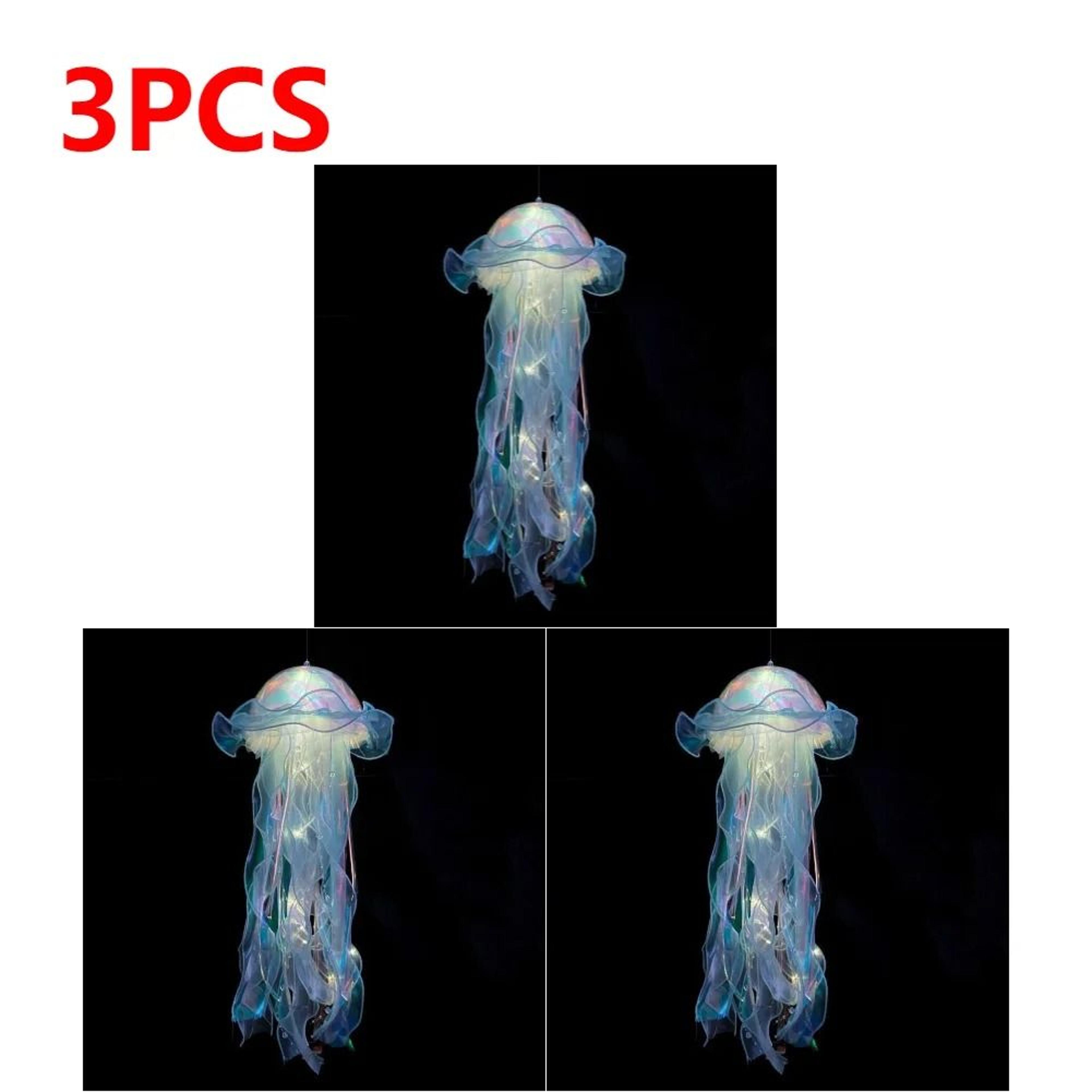 DIY Iridescent Jellyfish Lantern  Hanging Bedroom Night Light  Colorful Fantasy Ribbon Ceiling Lamp 27