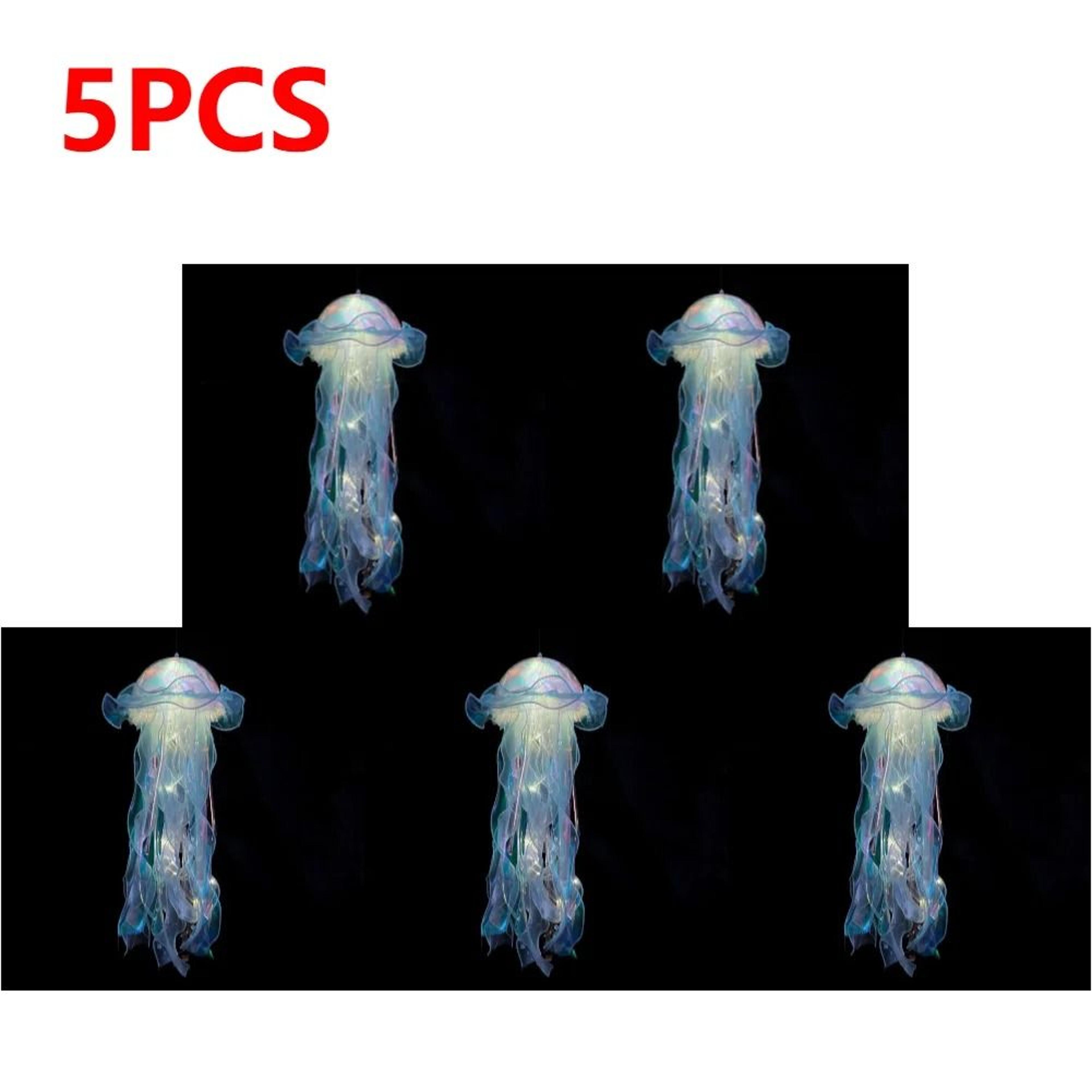 DIY Iridescent Jellyfish Lantern  Hanging Bedroom Night Light  Colorful Fantasy Ribbon Ceiling Lamp 29